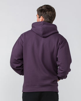 Varsity Oversized Hoodie - Midnight Plum