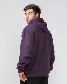 Varsity Oversized Hoodie - Midnight Plum