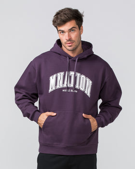 Varsity Oversized Hoodie - Midnight Plum