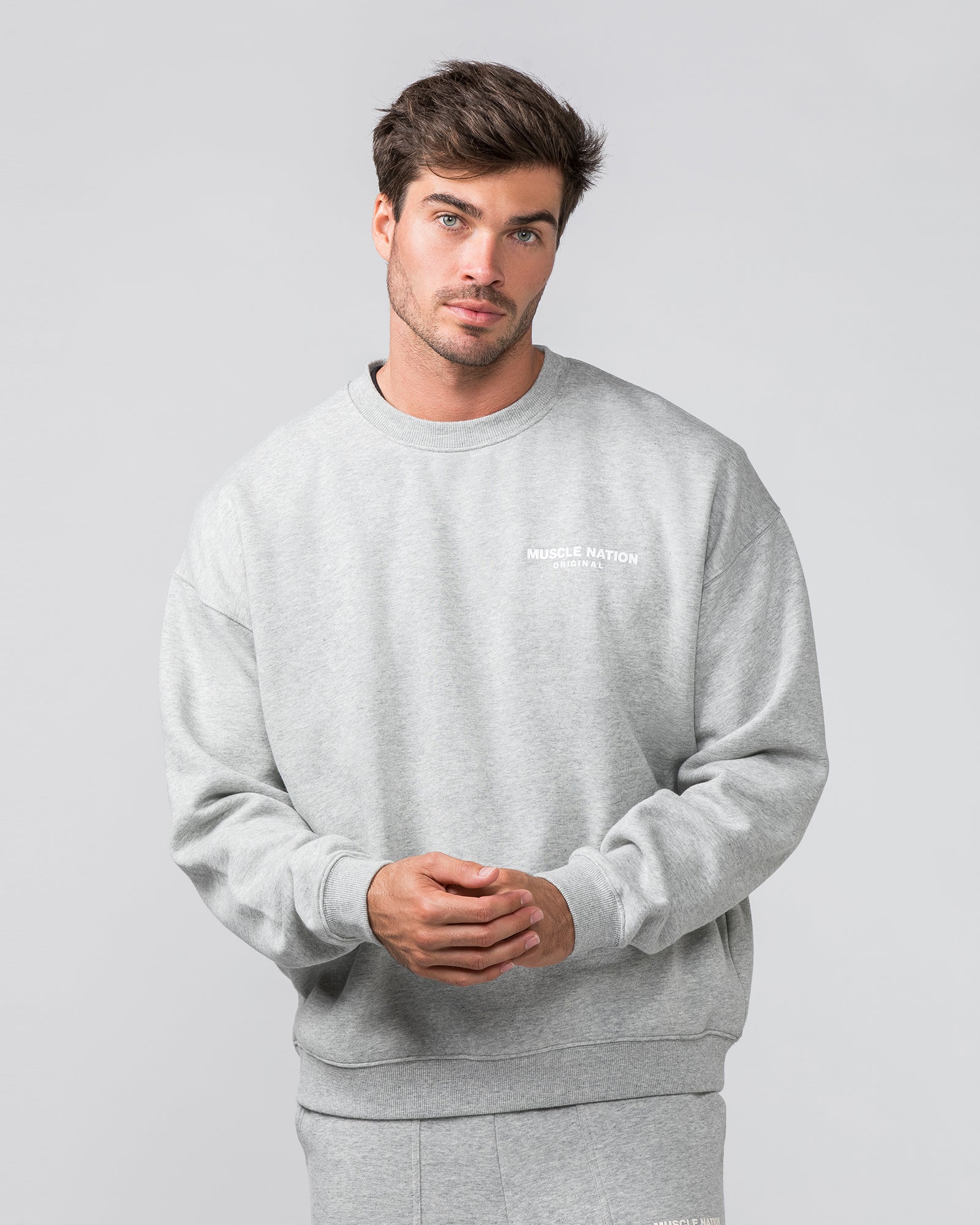 Worldwide Crew Pullover  - Grey Marl