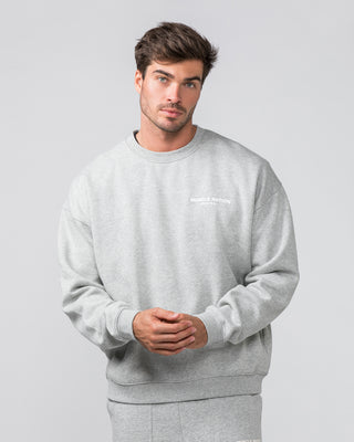 Worldwide Crew Pullover - Grey Marl-Jumpers & Hoodies-XS-022442GRYMRL-XS-MNAPPRL30618-2-Muscle Nation