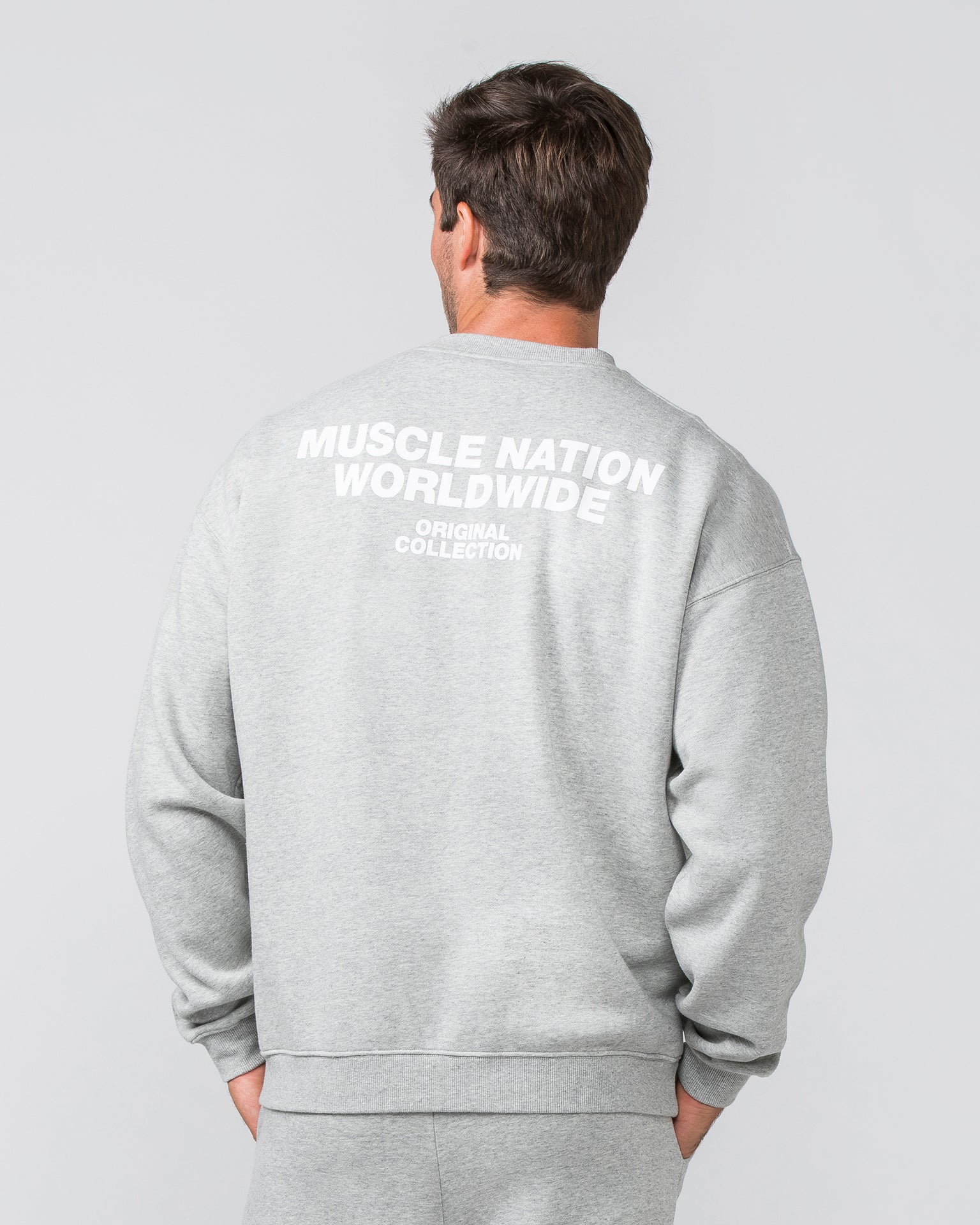 Worldwide Crew Pullover - Grey Marl-Jumpers & Hoodies-XS-022442GRYMRL-XS-MNAPPRL30618-5-Muscle Nation
