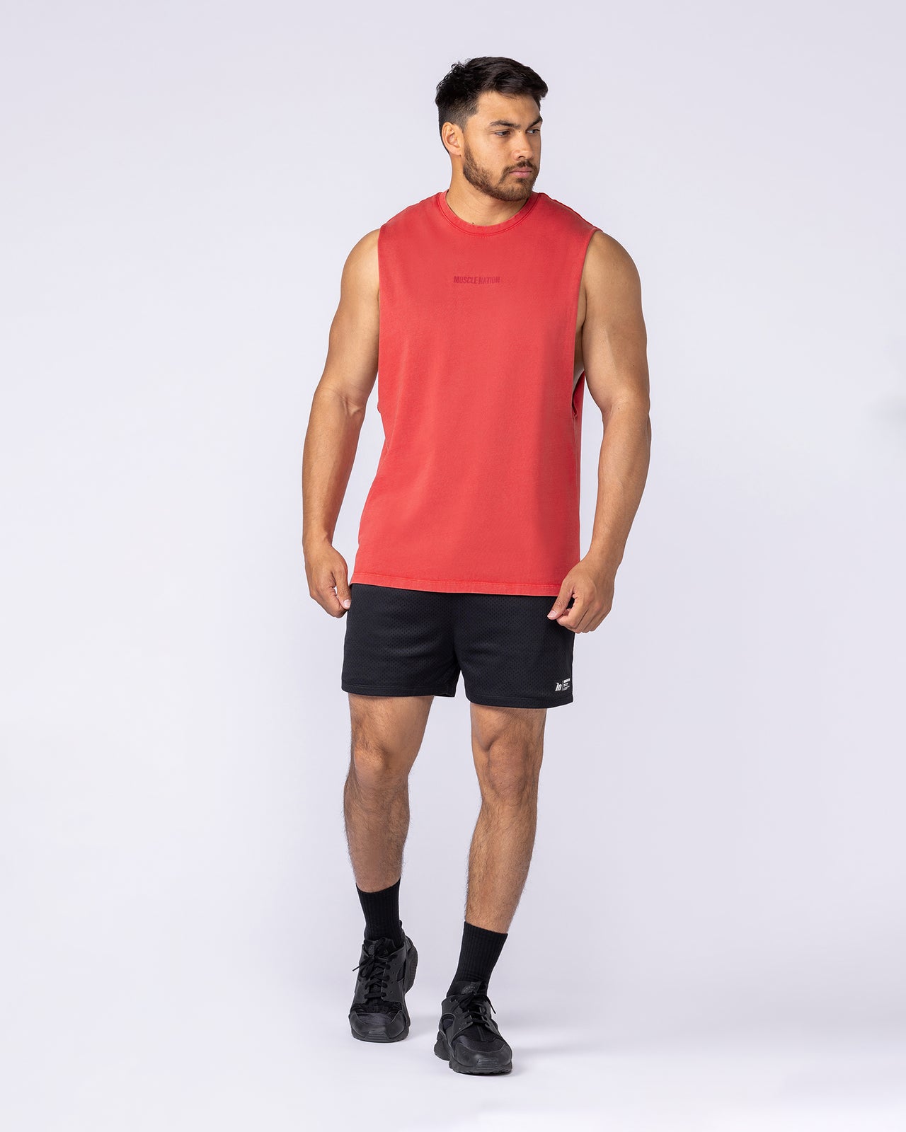 Vintage Training Drop Arm Tank - Washed Red-Singlets & Tanks-XS-1125189WSHRED-XS-MNAPPRL48803-5-Muscle Nation