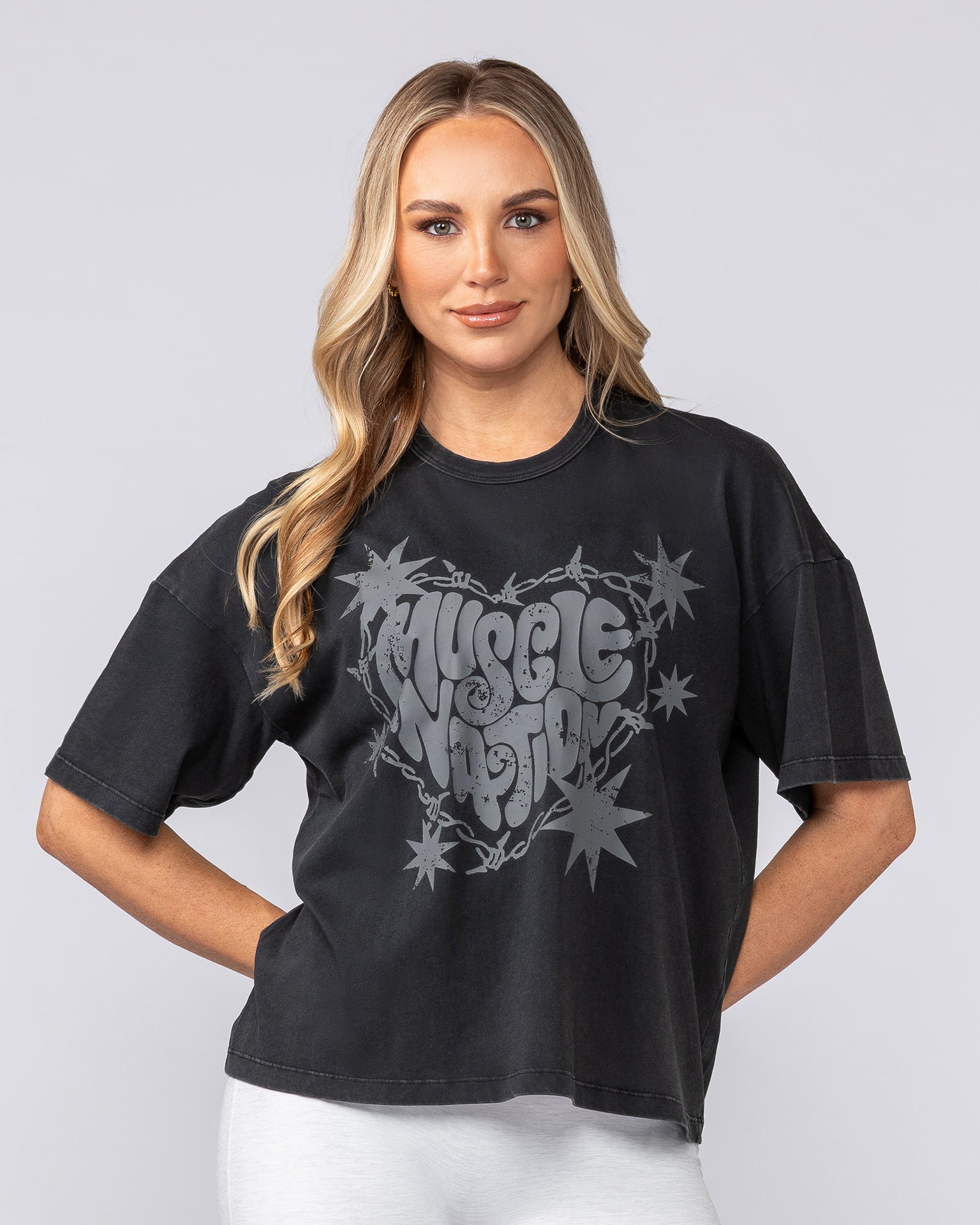 Misfit Boxy Vintage Tee - Washed Black-T-Shirts-XXS-082510WSHBLK-XXS-MNAPPRL43696-2-Muscle Nation