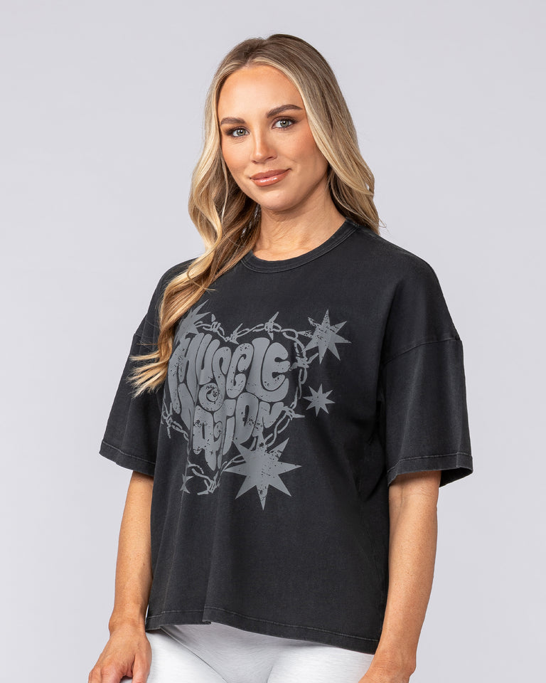 Misfit Boxy Vintage Tee - Washed Black-T-Shirts-XXS-082510WSHBLK-XXS-MNAPPRL43696-3-Muscle Nation
