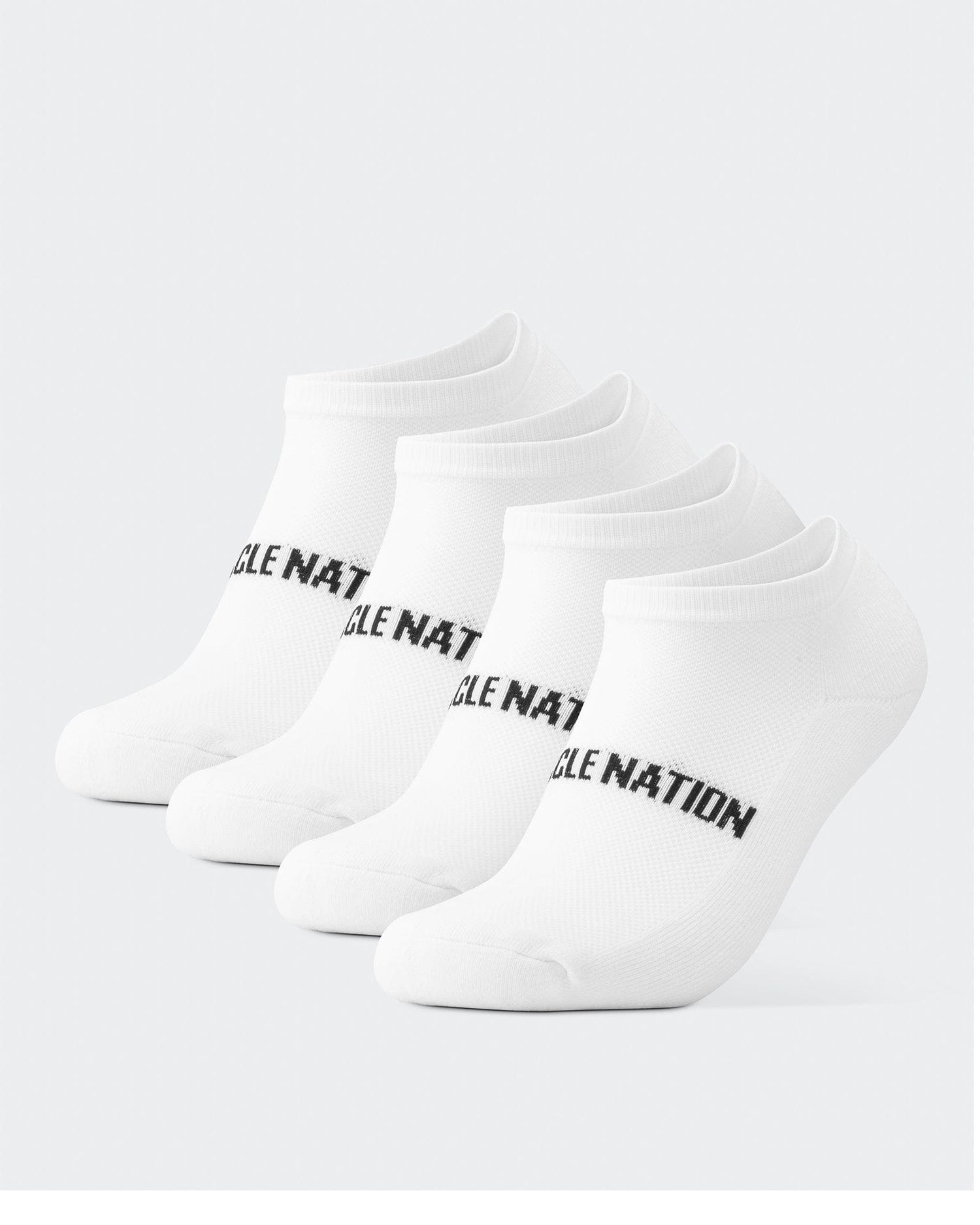 Mens Ankle Socks (2X Pack) White - Muscle Nation gym socks