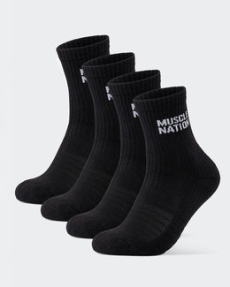 Womens Essential Crew Socks (2x Pack) - Black-Socks-Black-AC092310BLK-ONE-MNAPPRL26517-1-Muscle Nation
