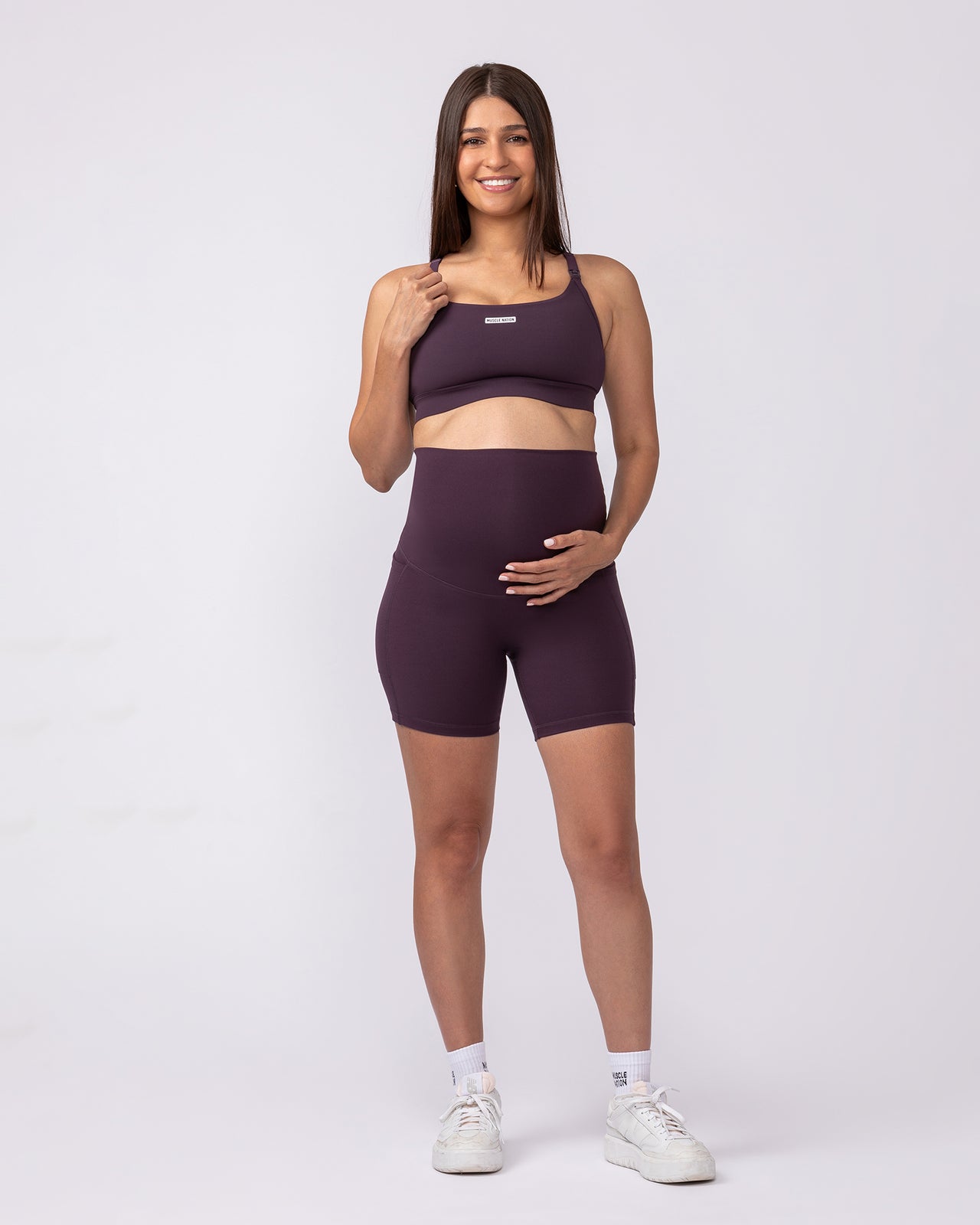 Maternity Aura Bra Midnight Plum - Muscle Nation maternity bra, view 7