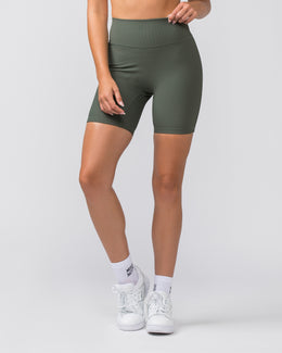 Zero Rise Rib Bike Shorts - Eucalyptus