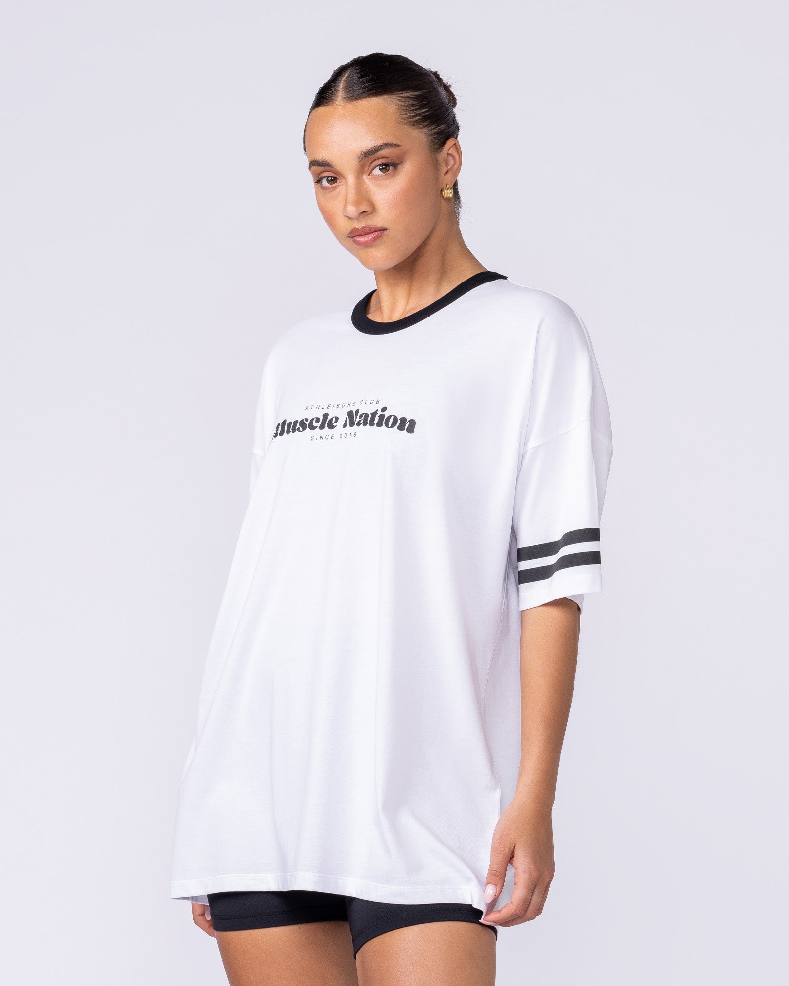 MN Club Oversized Tee - White-T-Shirts-XXS-1125170WHT-XXS-MNAPPRL46344-4-Muscle Nation