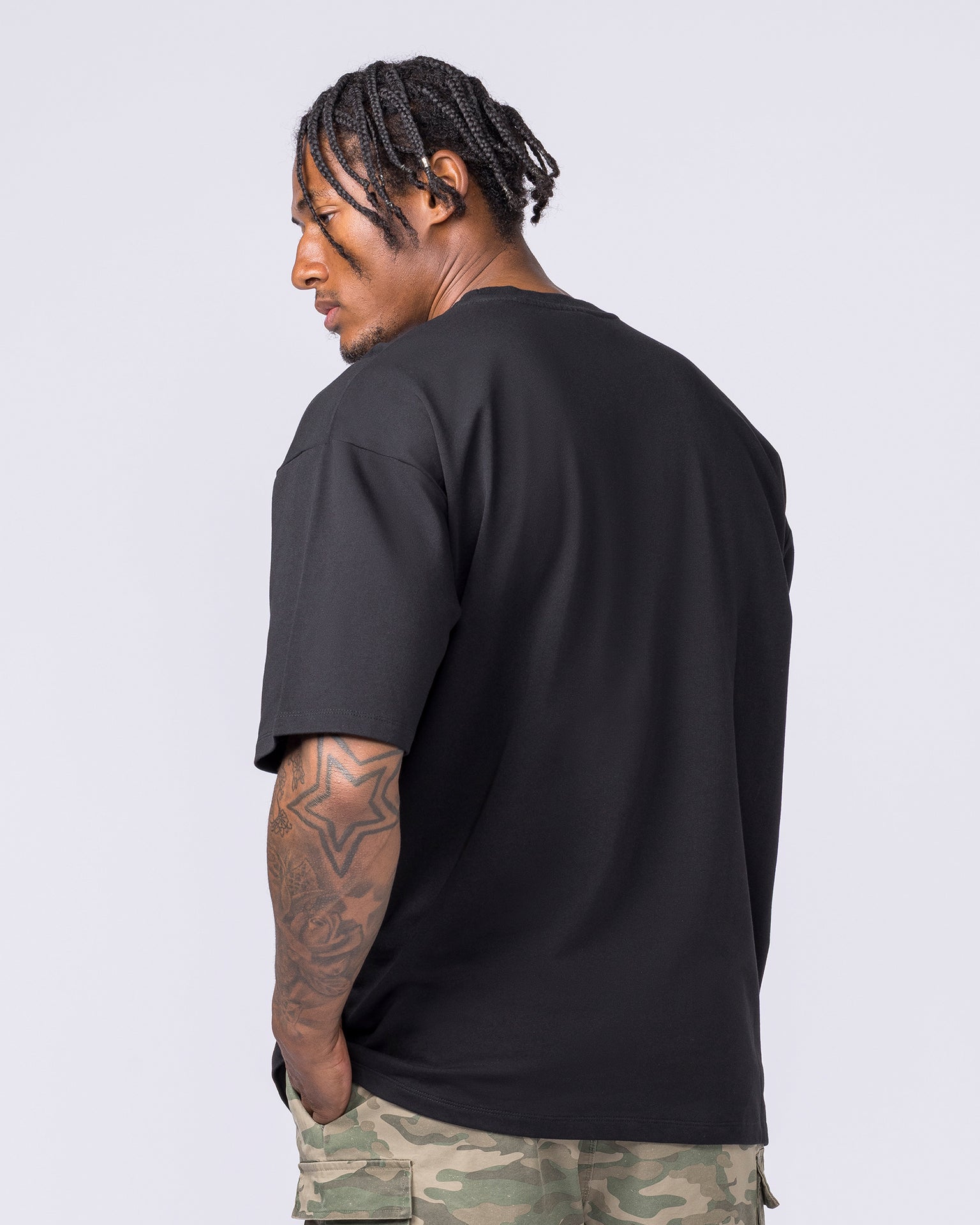 MN Loopback Oversized Tee - Black-T-Shirts-XS-012610BLK-XS-MNAPPRL48172-2-Muscle Nation