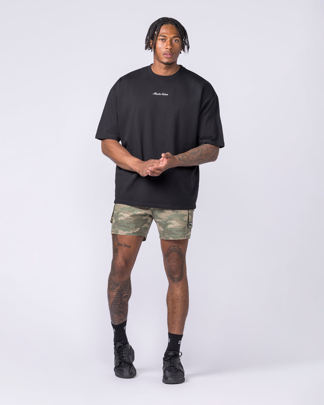 MN Loopback Oversized Tee - Black-T-Shirts-XS-012610BLK-XS-MNAPPRL48172-5-Muscle Nation