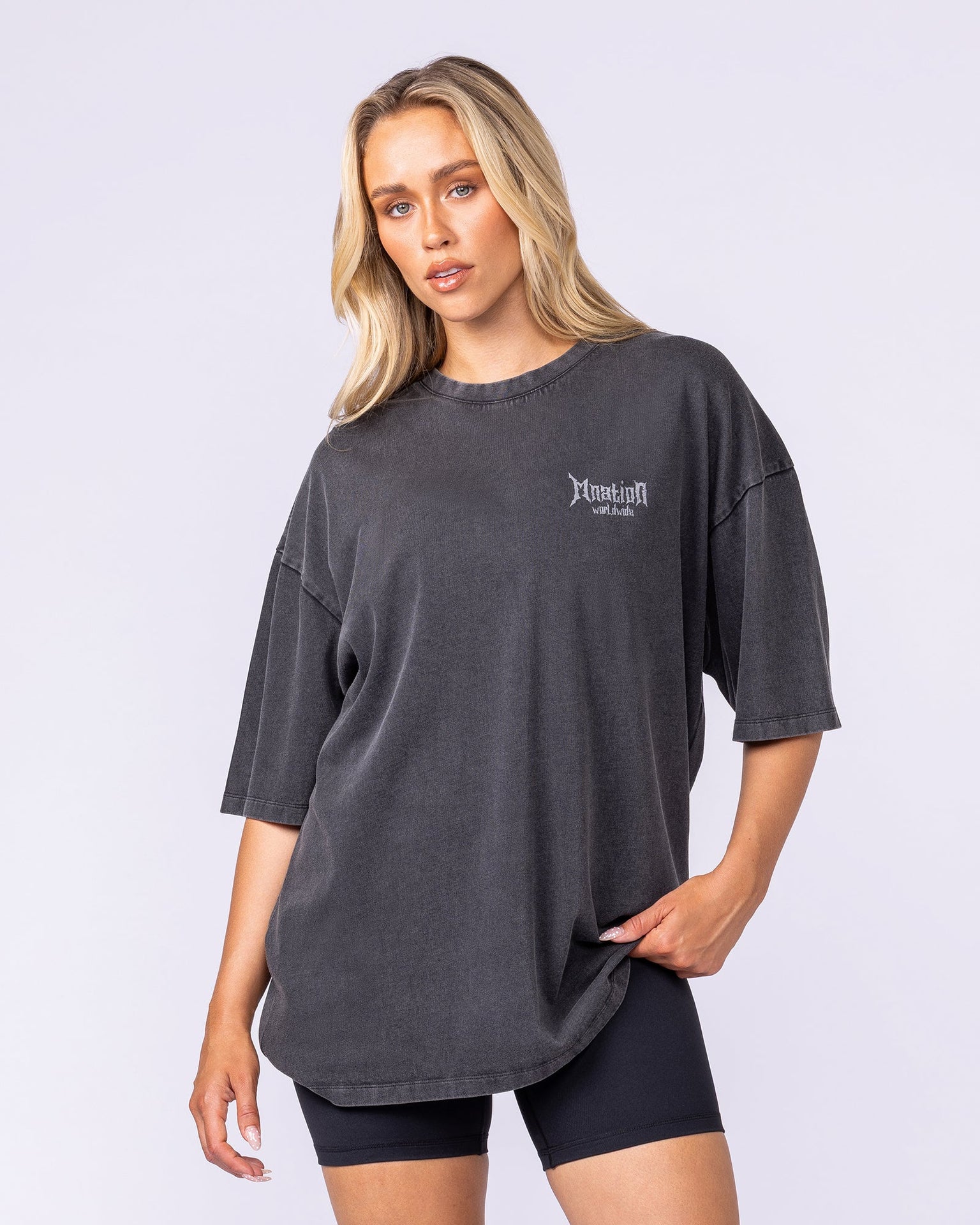 Metal Oversized Vintage Tee - Washed Black-T-Shirts-XS-1125135WSHBLK-XS-MNAPPRL47563-9-Muscle Nation