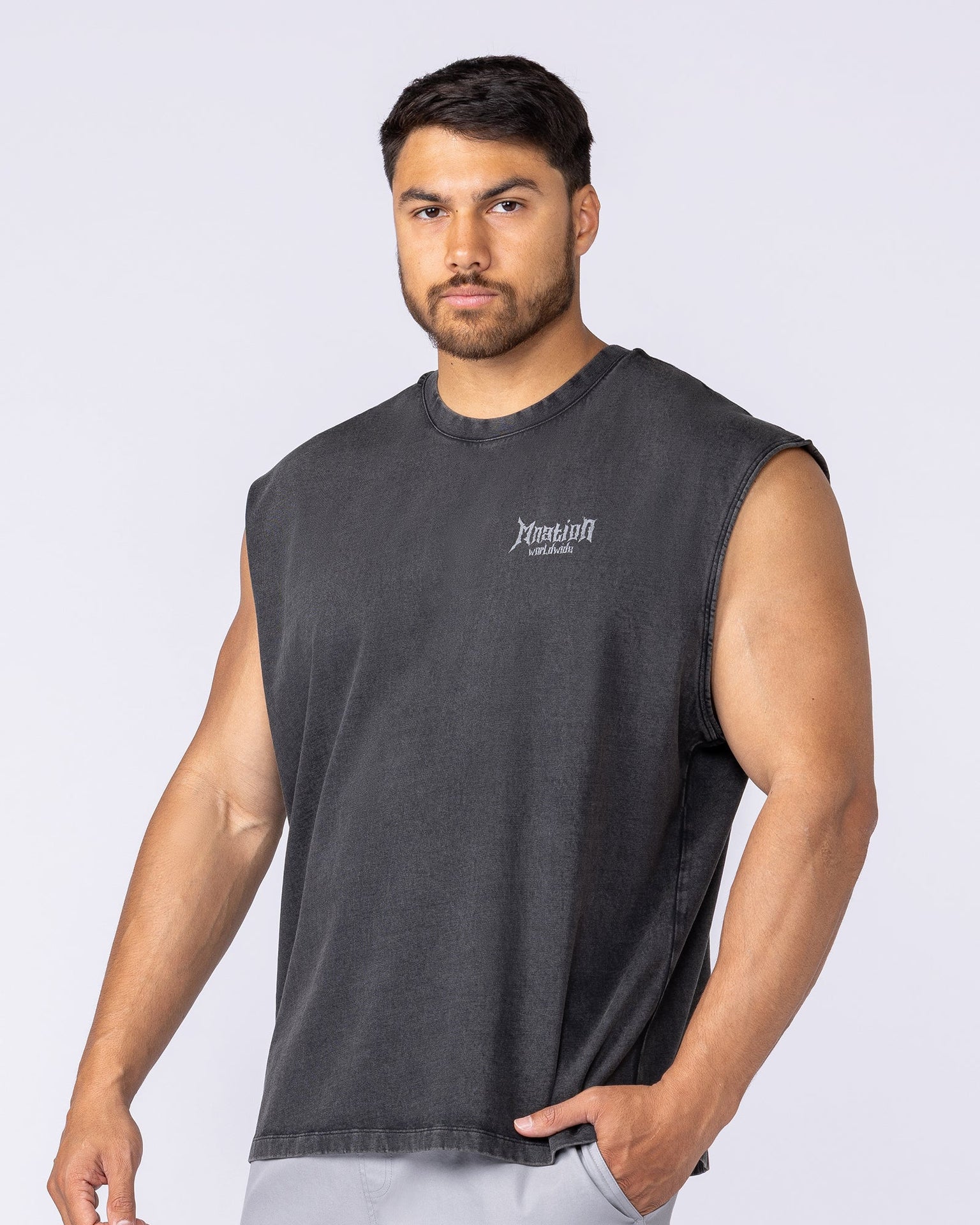Metal Vintage Boxy Muscle Tank - Washed Black-Singlets & Tanks-S-1125148WSHBLK-S-MNAPPRL47571-3-Muscle Nation