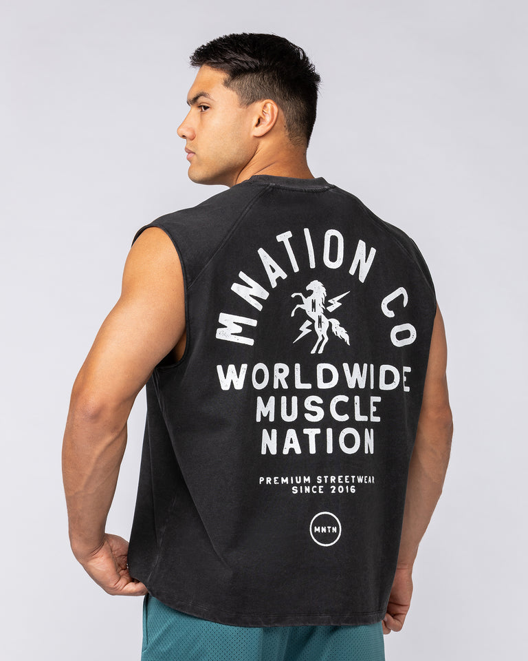 MNation Co Vintage Boxy Muscle Tank - Washed Black-Singlets & Tanks-XS-092537WSHBLK-XS-MNAPPRL44294-2-Muscle Nation