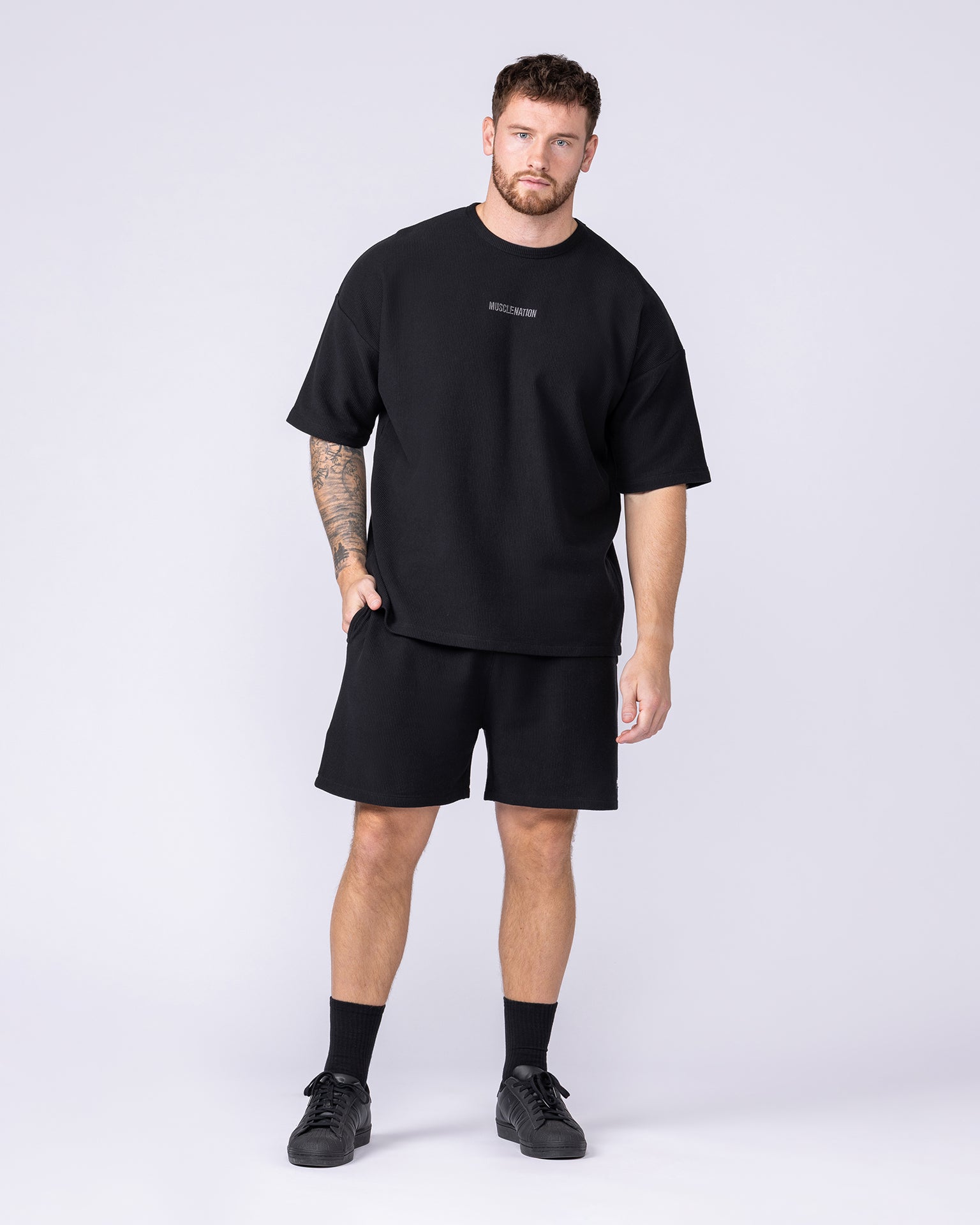 Oversized Jersey Tee - Black-Tops-S-1125223BLK-S-MNAPPRL47585-7-Muscle Nation