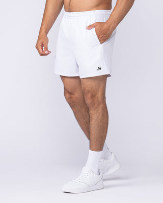 New Heights 4” Shorts - White-Shorts-S-1125159WHT-S-MNAPPRL47608-1-Muscle Nation