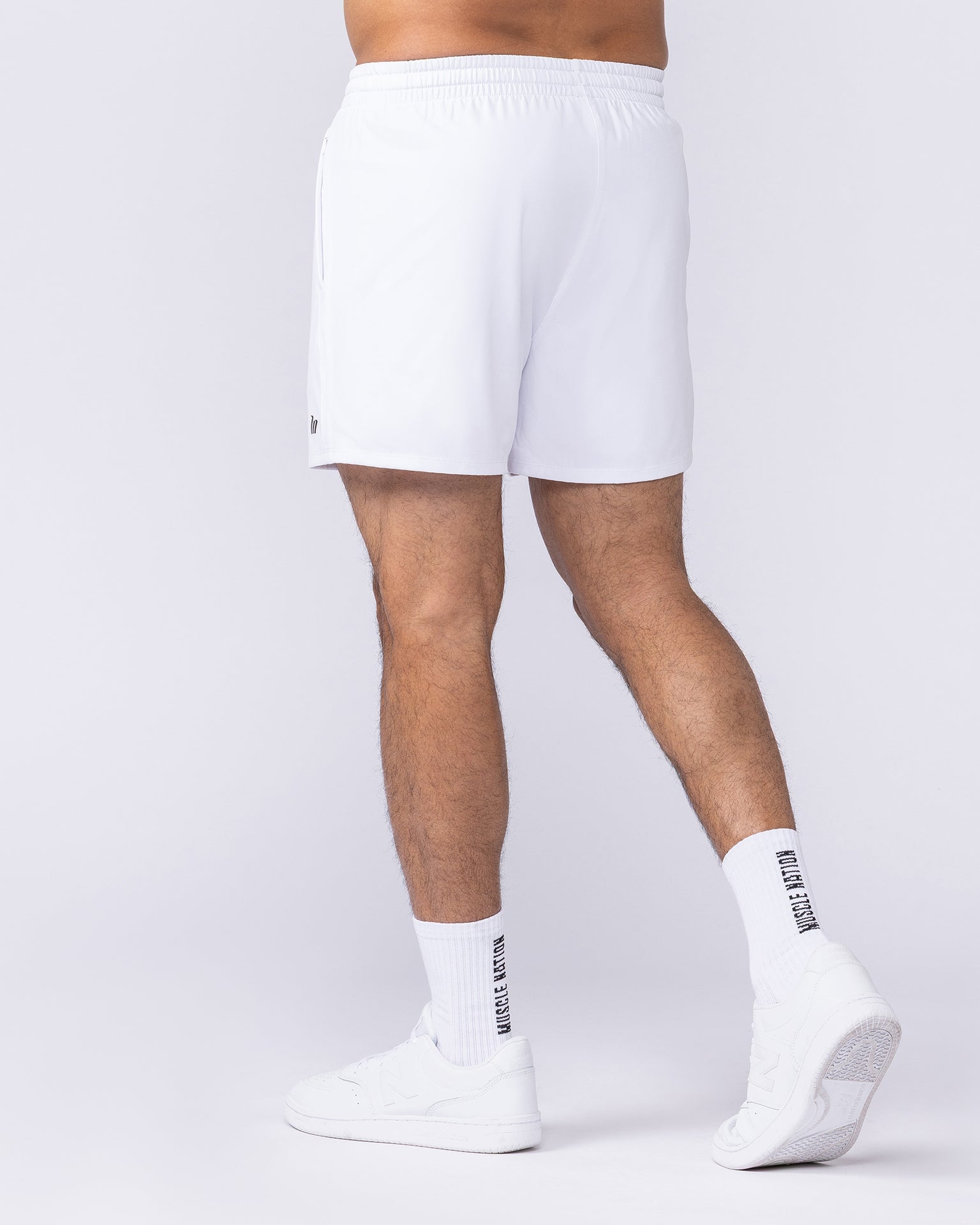 New Heights 4” Shorts - White-Shorts-S-1125159WHT-S-MNAPPRL47608-3-Muscle Nation