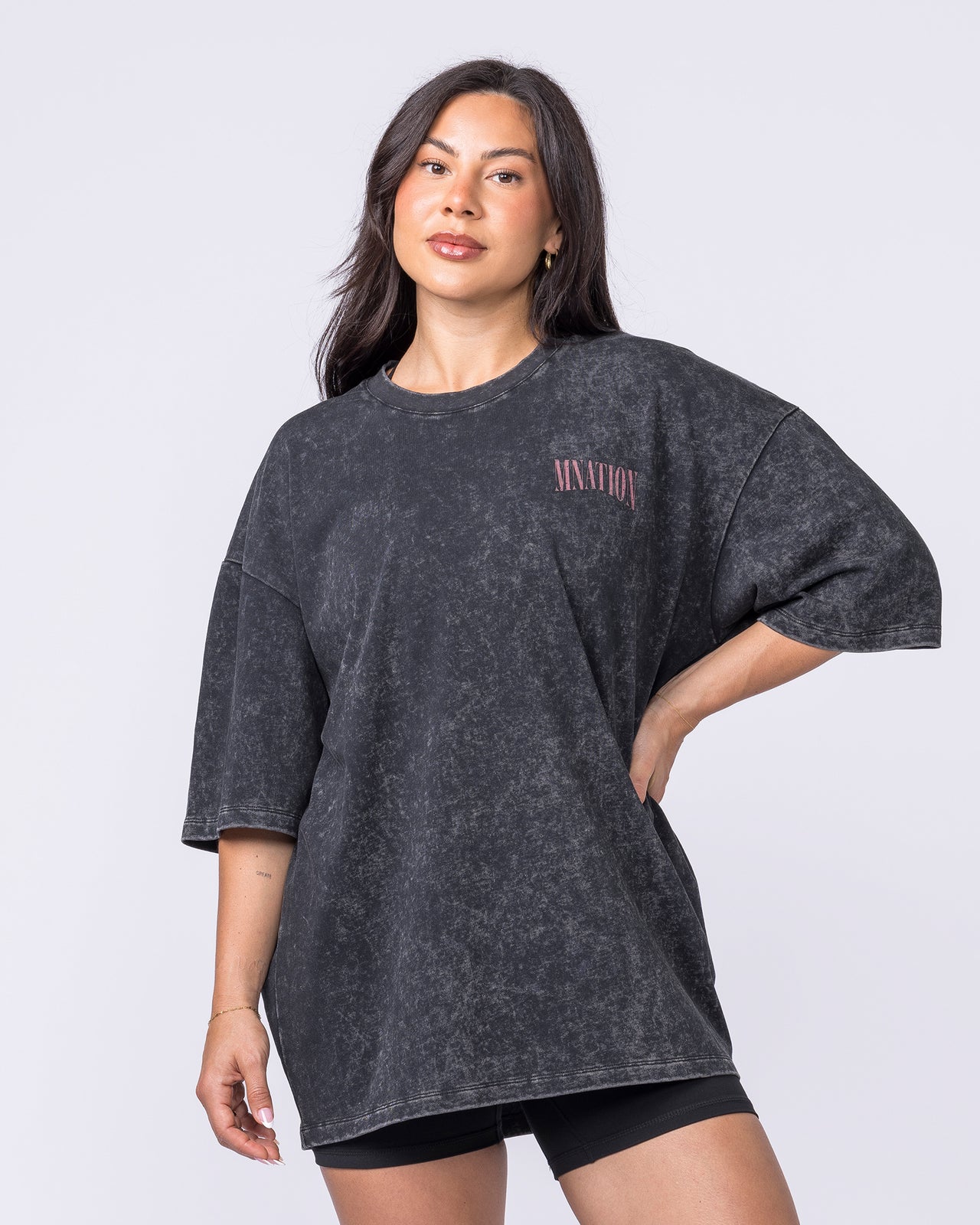 Night Rider Vintage Oversized Tee - Washed Black-T-Shirts-XXS-022624WSHBLK-XXS-MNAPPRL48705-9-Muscle Nation
