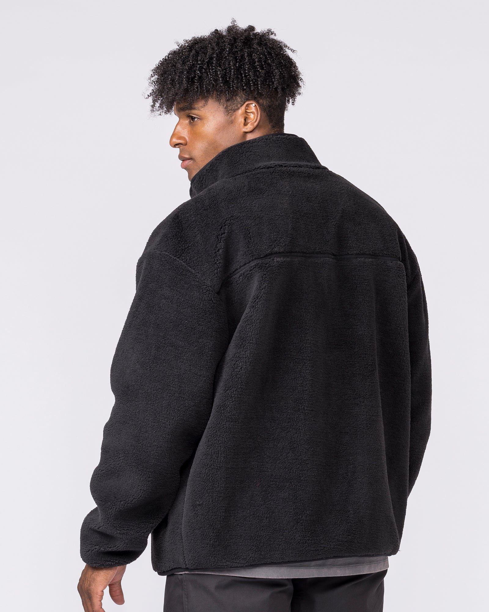 Nomad Sherpa Zip Through Jacket Black | Men's Jacket | Muscle Nation