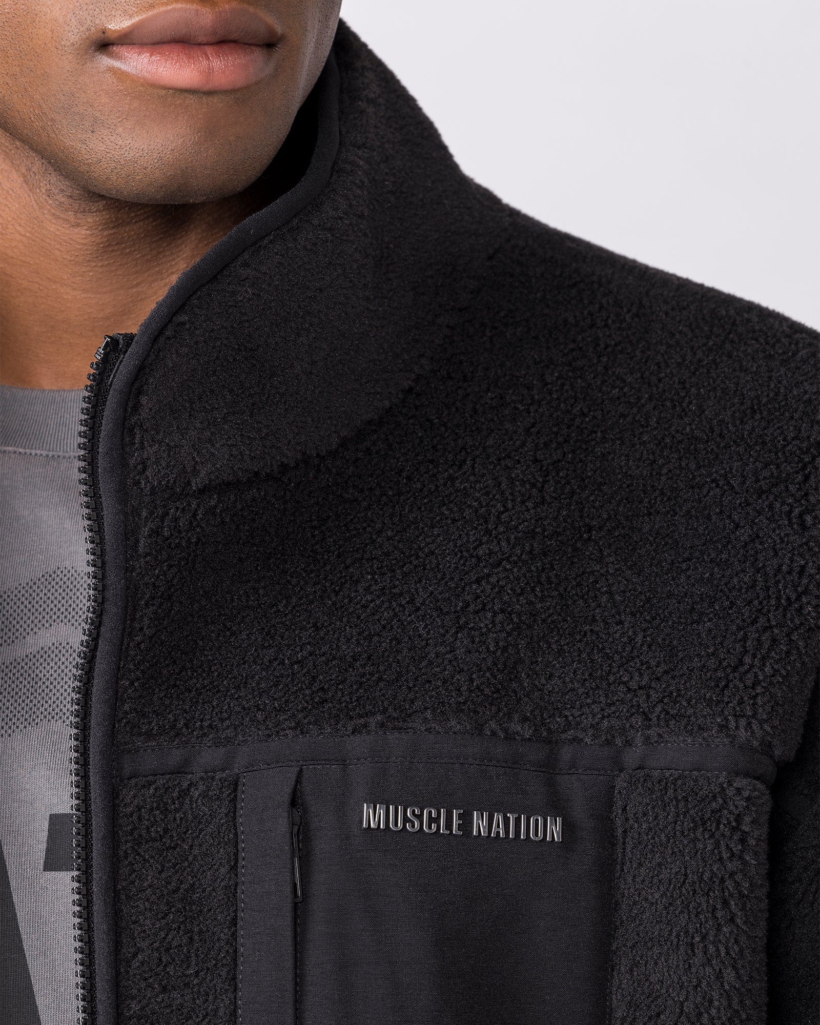 Nomad Sherpa Zip Through Jacket Black | Men's Jacket | Muscle Nation