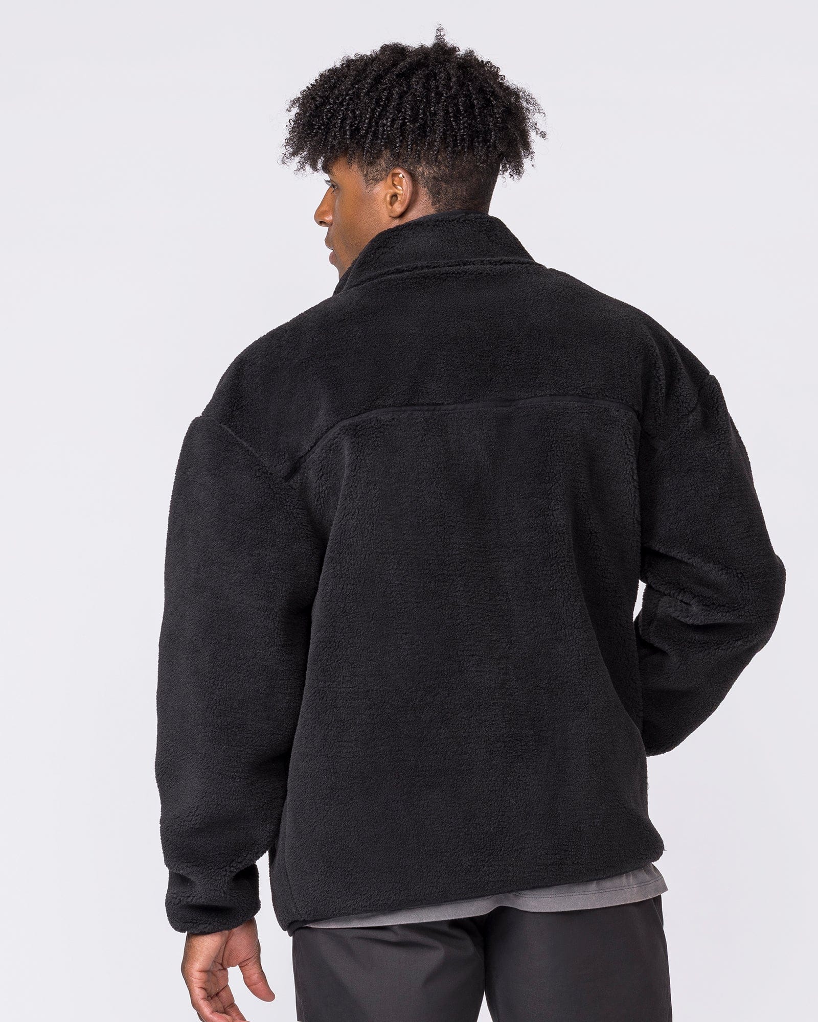 Nomad Sherpa Zip Through Jacket Black | Men's Jacket | Muscle Nation