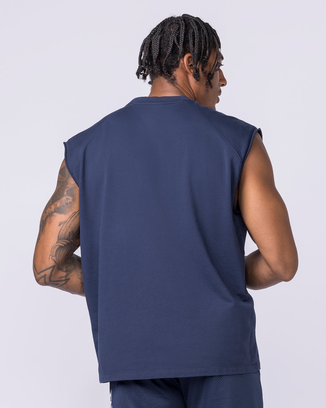 Off Duty Boxy Muscle Tank - Navy-Singlets & Tanks-S-022621NAVY-S-MNAPPRL48670-5-Muscle Nation