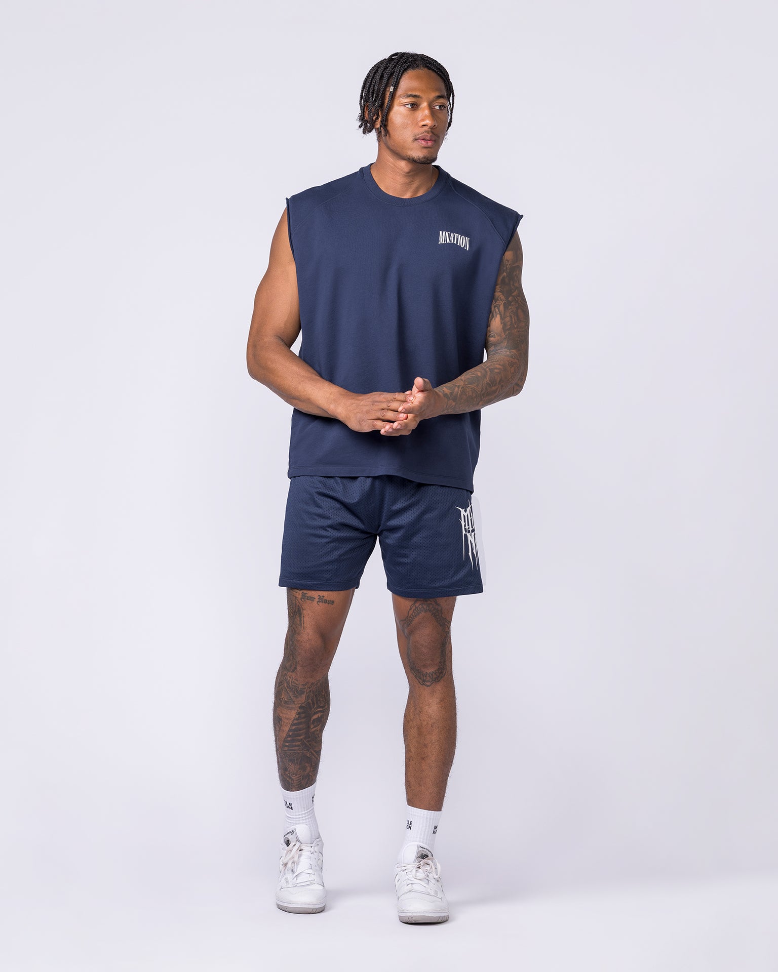Off Duty Boxy Muscle Tank - Navy-Singlets & Tanks-S-022621NAVY-S-MNAPPRL48670-6-Muscle Nation