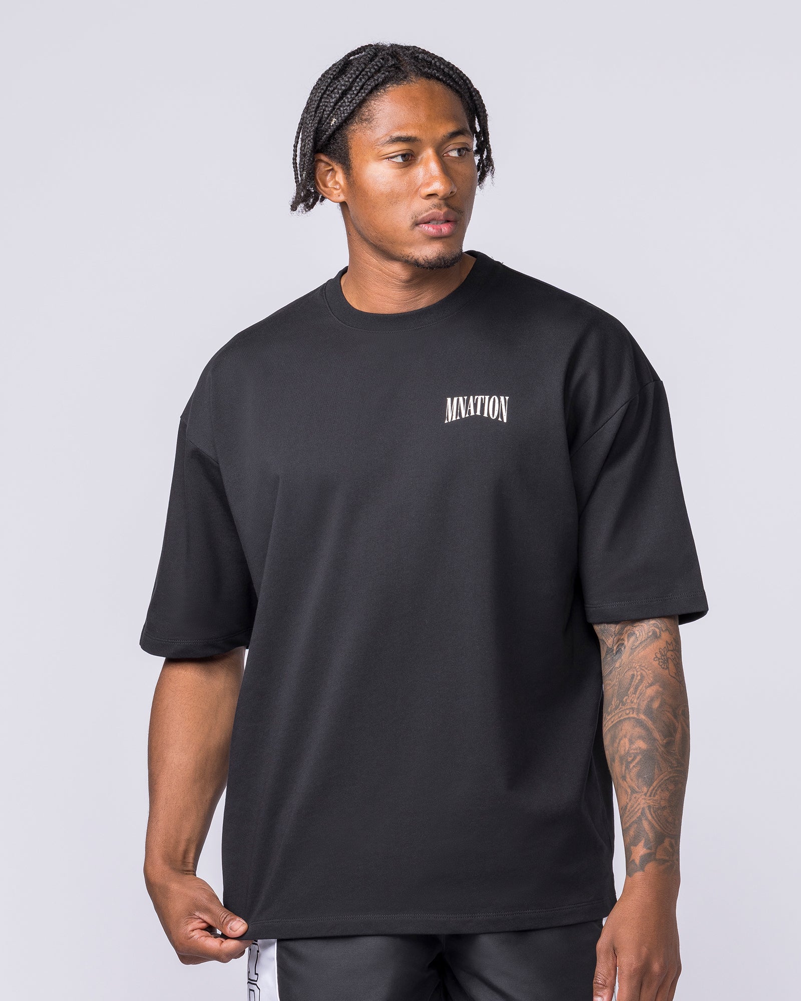 Off Duty Oversized Tee - Black-T-Shirts-S-022622BLK-S-MNAPPRL48691-1-Muscle Nation