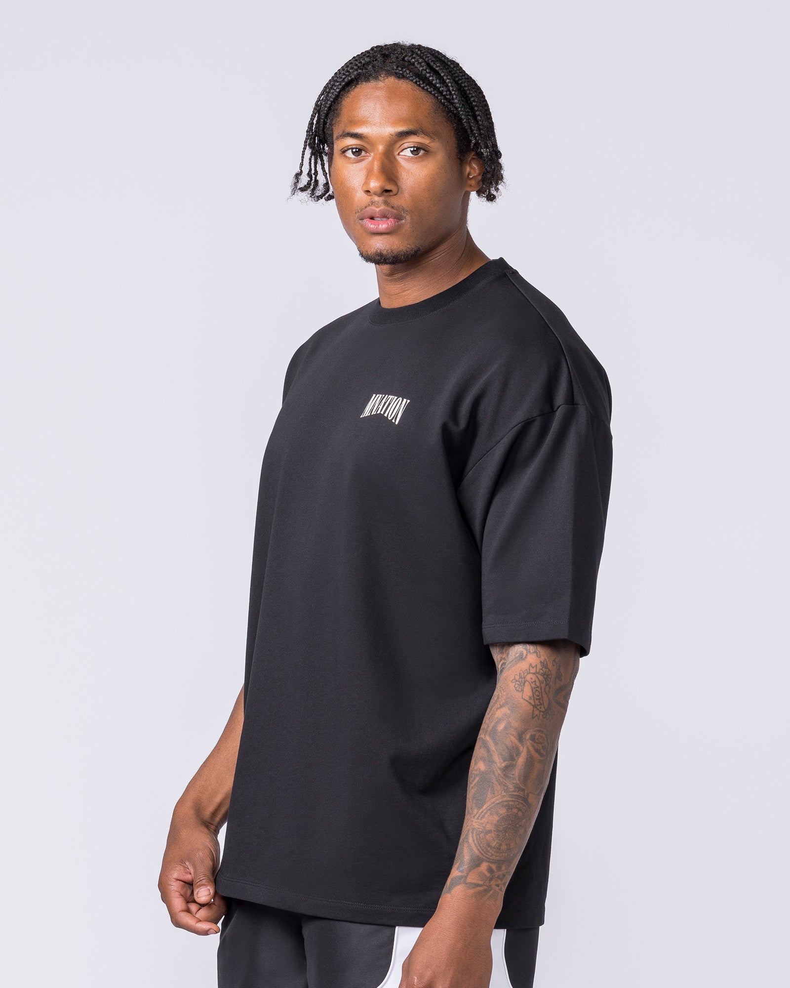 Off Duty Oversized Tee - Black-T-Shirts-S-022622BLK-S-MNAPPRL48691-3-Muscle Nation