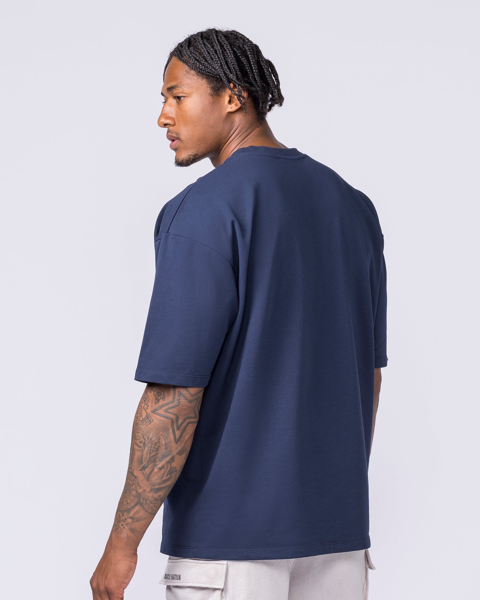 Off Duty Oversized Tee - Navy-T-Shirts-S-022622NAVY-S-MNAPPRL48684-2-Muscle Nation