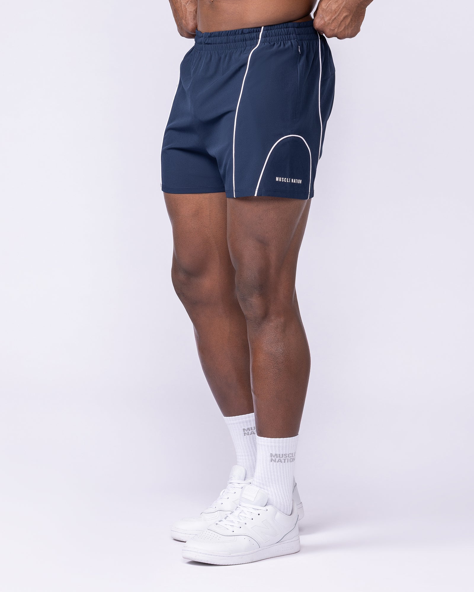 Offside Training 3" Shorts Navy - Muscle Nation men's gym shorts
