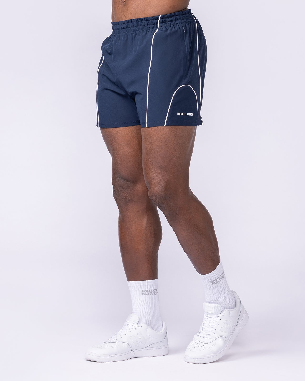 Offside Training 3" Shorts Navy - Muscle Nation men's gym shorts, view 4
