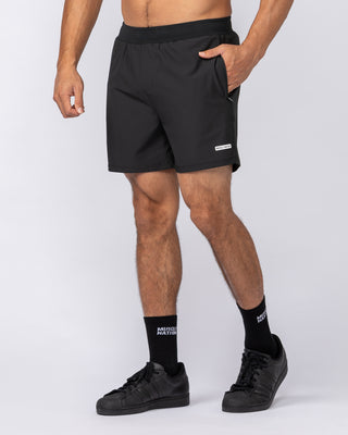 On Repeat Training 5" Shorts - Black-Shorts-S-082410BLK-S-MNAPPRL32544-1-Muscle Nation