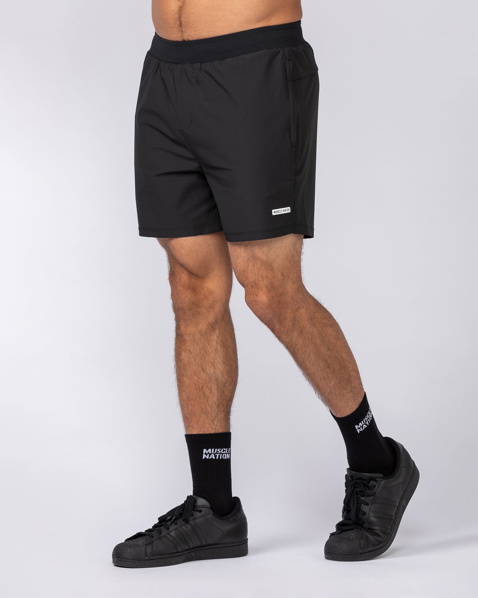 On Repeat Training 5" Shorts - Black-Shorts-S-082410BLK-S-MNAPPRL32544-5-Muscle Nation