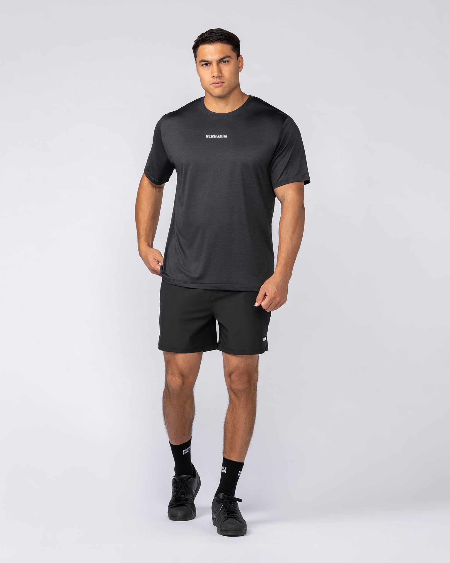 On Repeat Training 5" Shorts - Black-Shorts-S-082410BLK-S-MNAPPRL32544-2-Muscle Nation