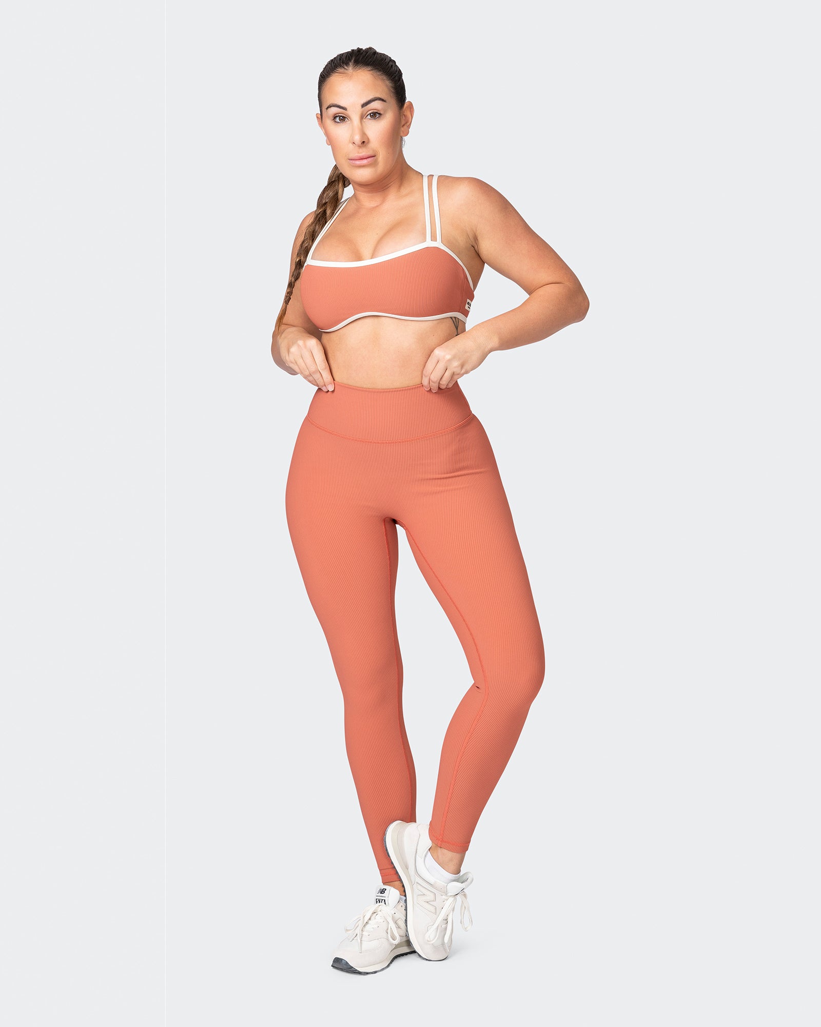 Zero Rise Rib Ankle Length Leggings - Burnt Sienna