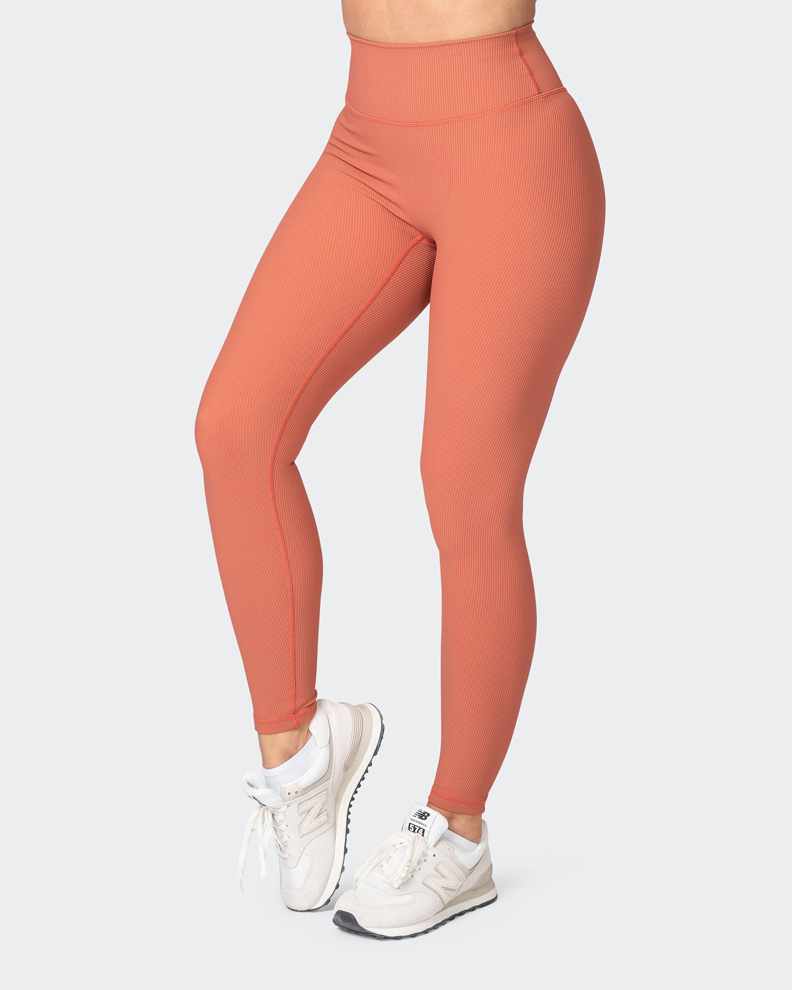 Zero Rise Rib Ankle Length Leggings - Burnt Sienna