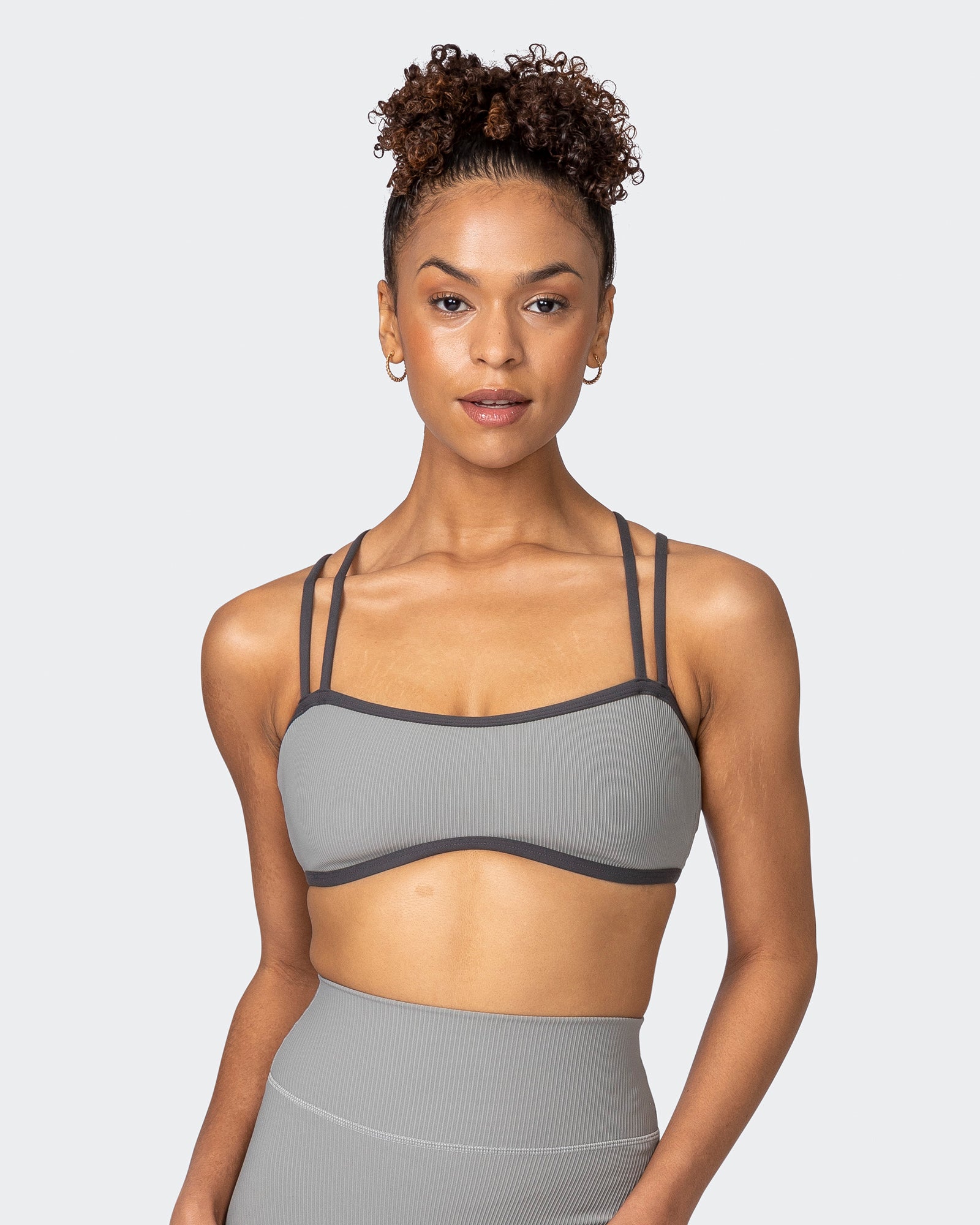 Curves Rib Bralette - Zinc