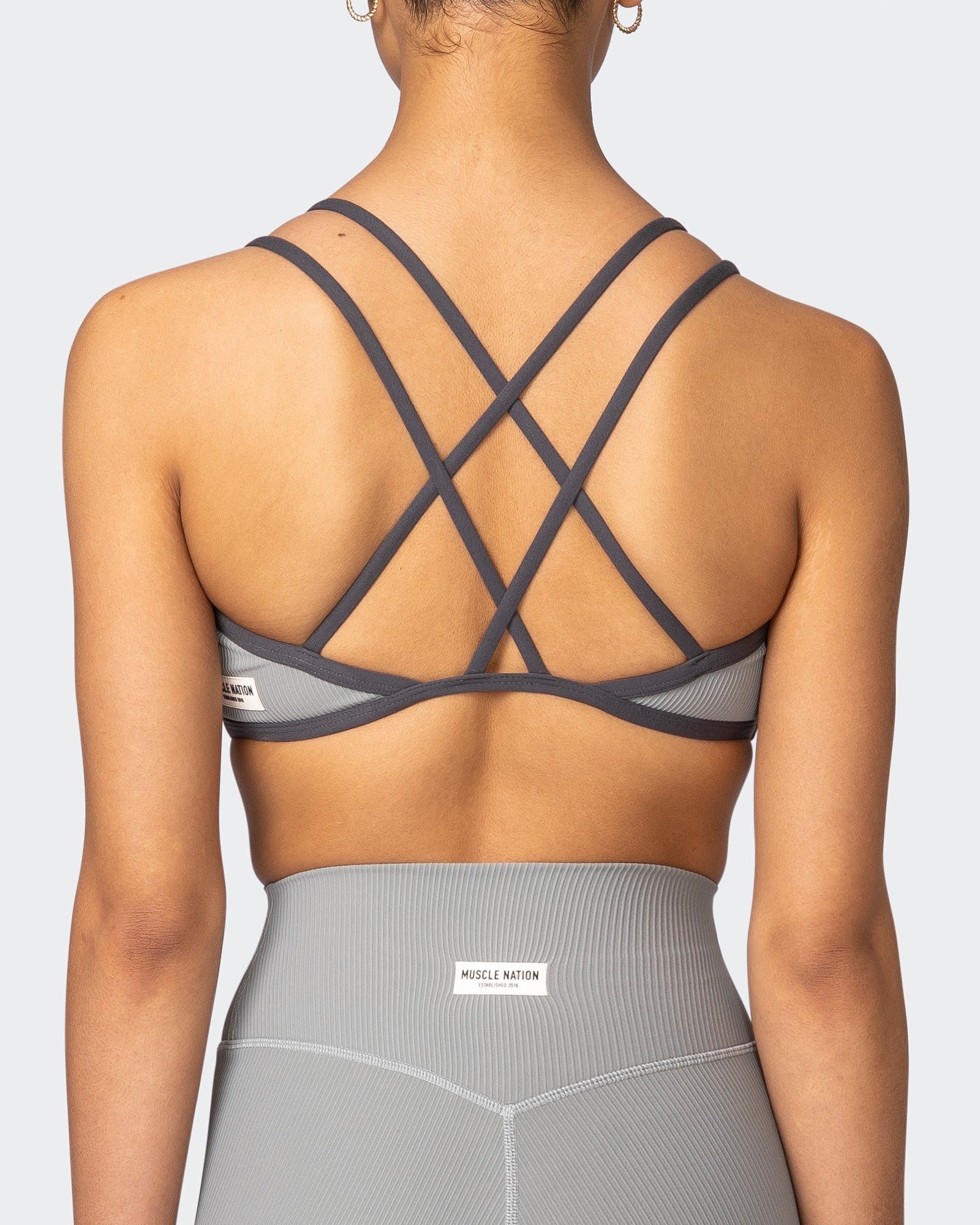 Curves Rib Bralette - Zinc