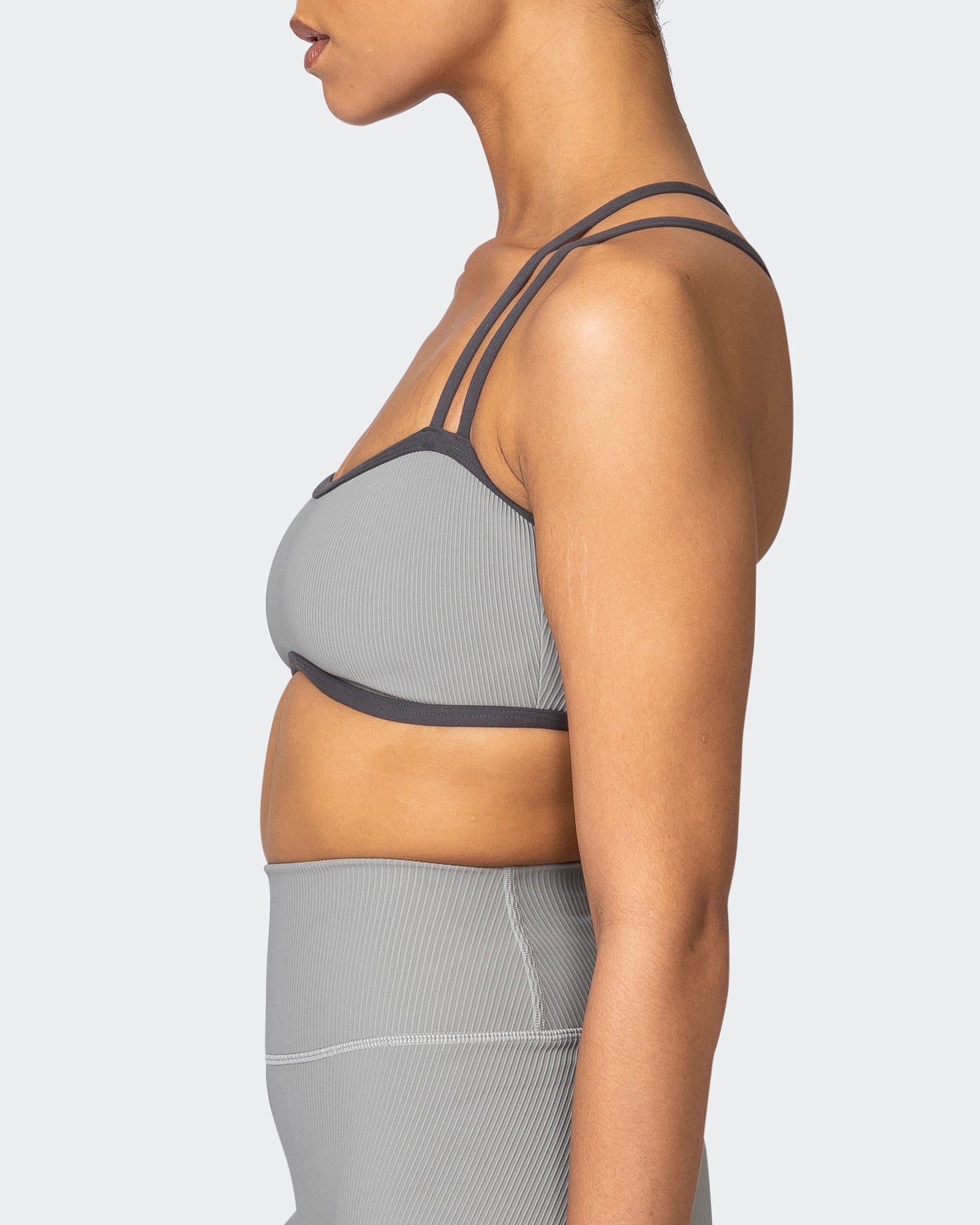 Curves Rib Bralette - Zinc