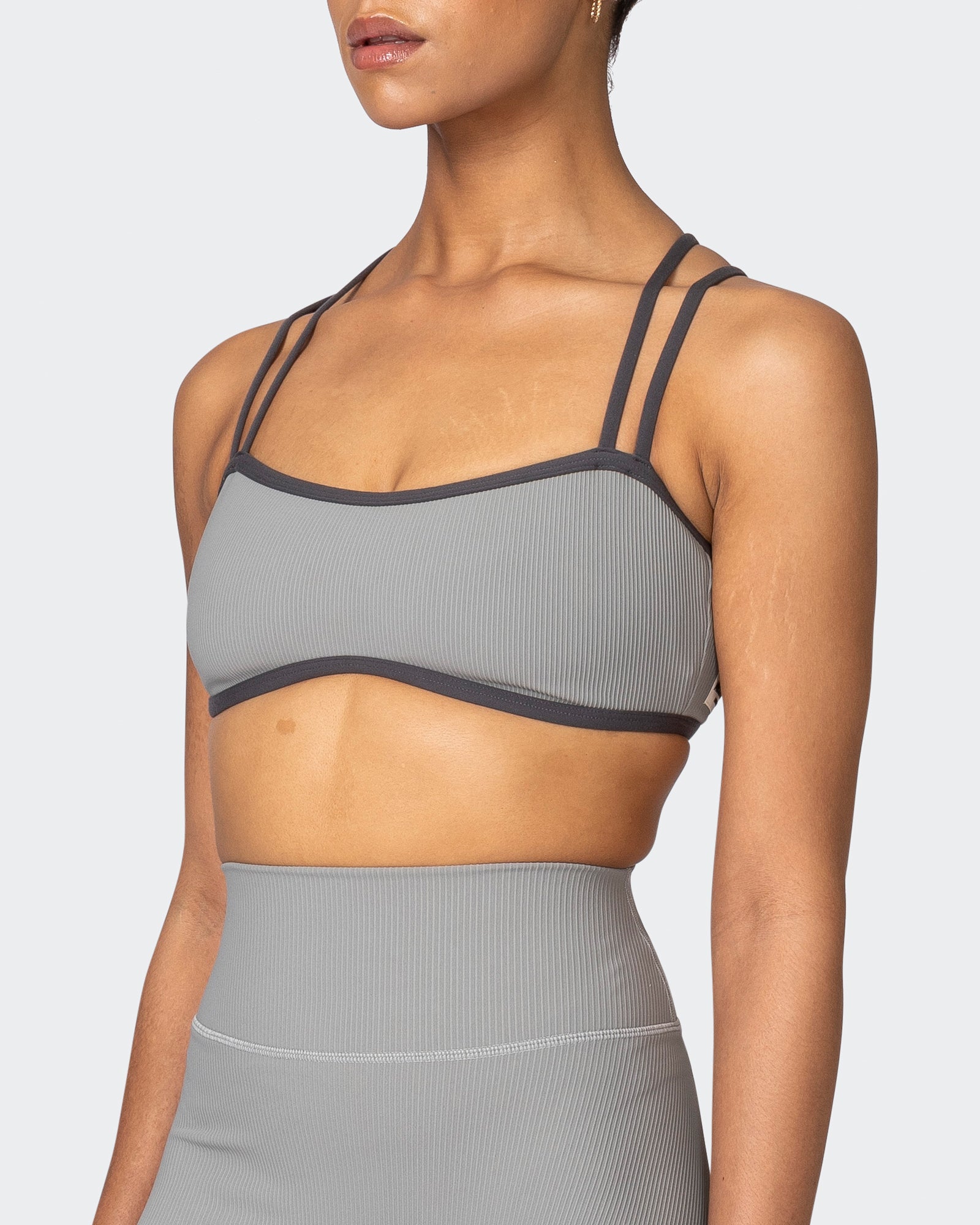 Curves Rib Bralette - Zinc