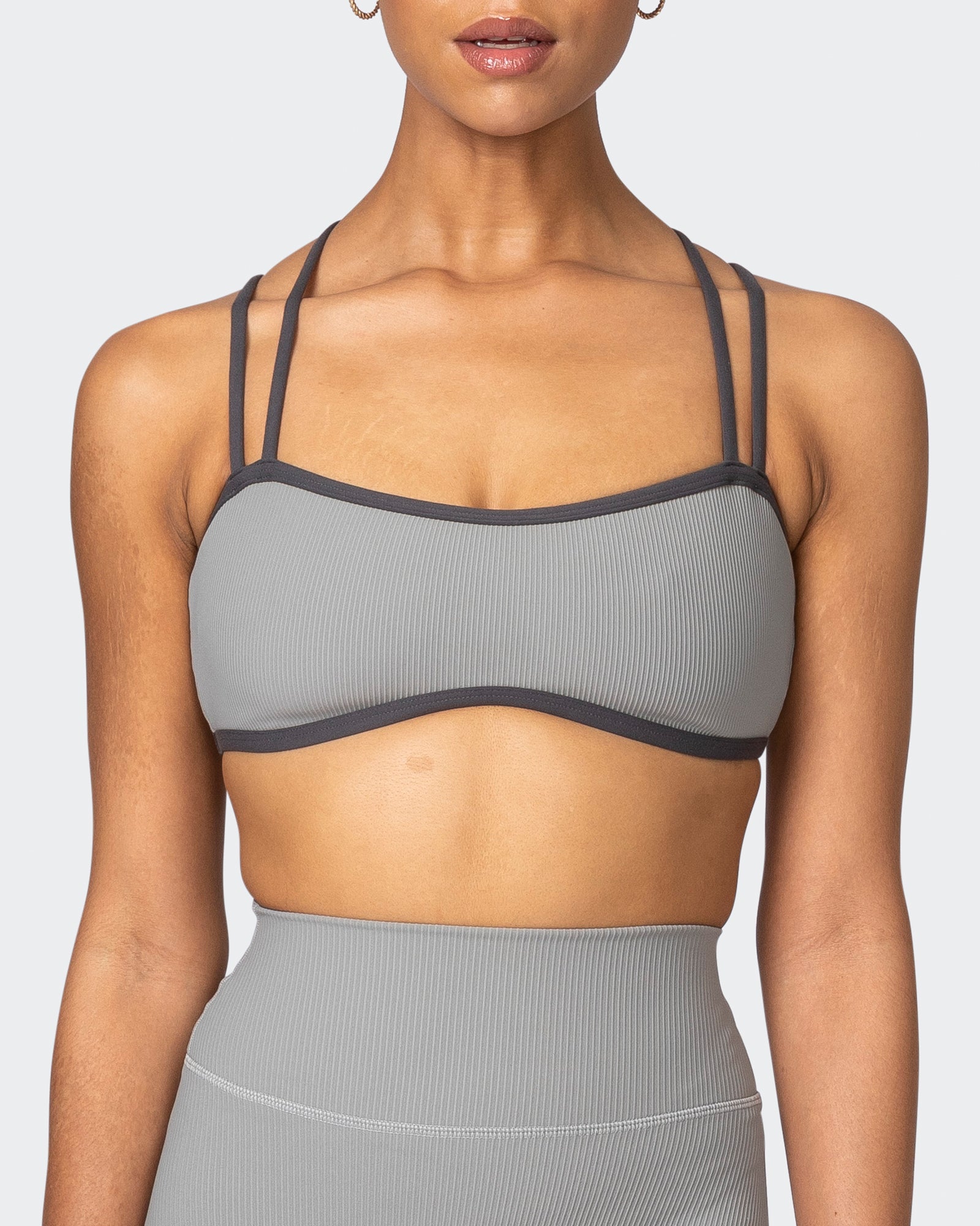 Curves Rib Bralette - Zinc