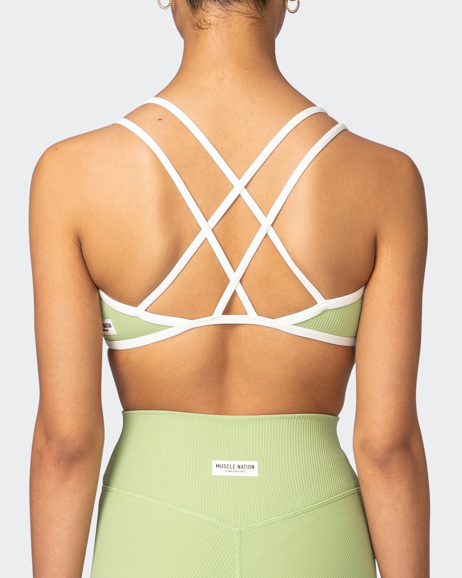 Curves Rib Bralette - Matcha-Bralettes-XS-042302MTCHA-XS-MNAPPRL23249-7-Muscle Nation