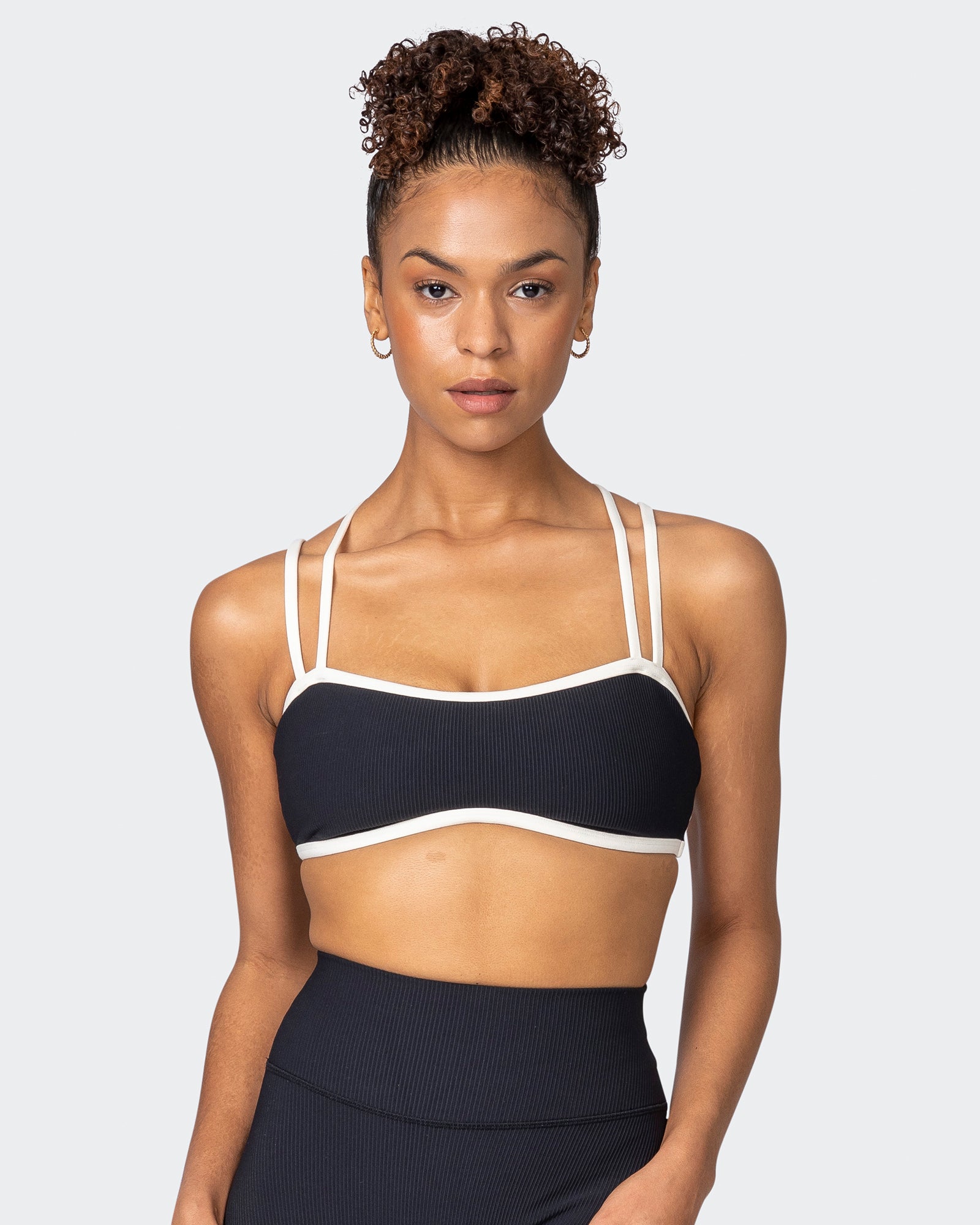 Black and cheap white striped bralette