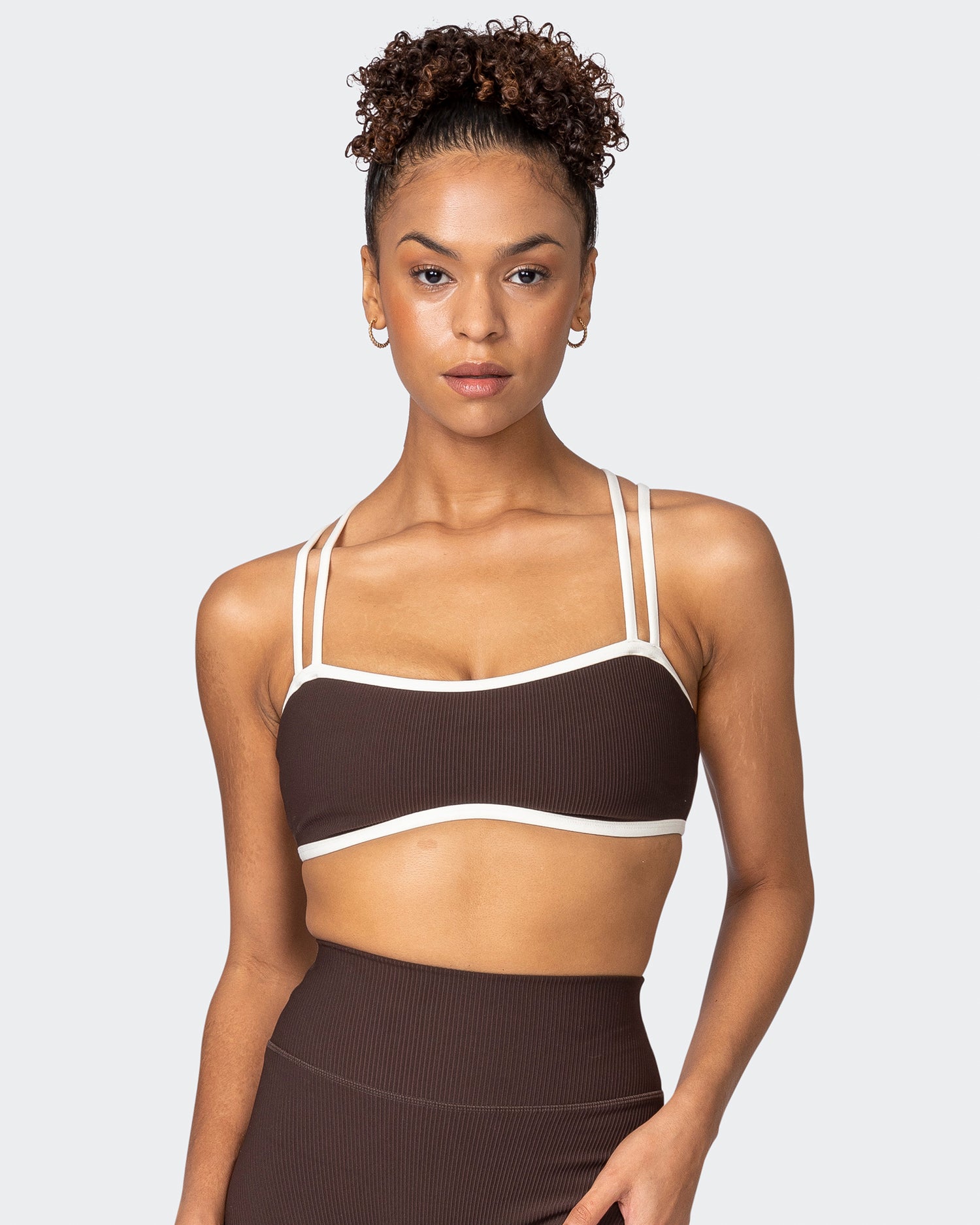 Curves Rib Bralette - Cocoa - Muscle Nation