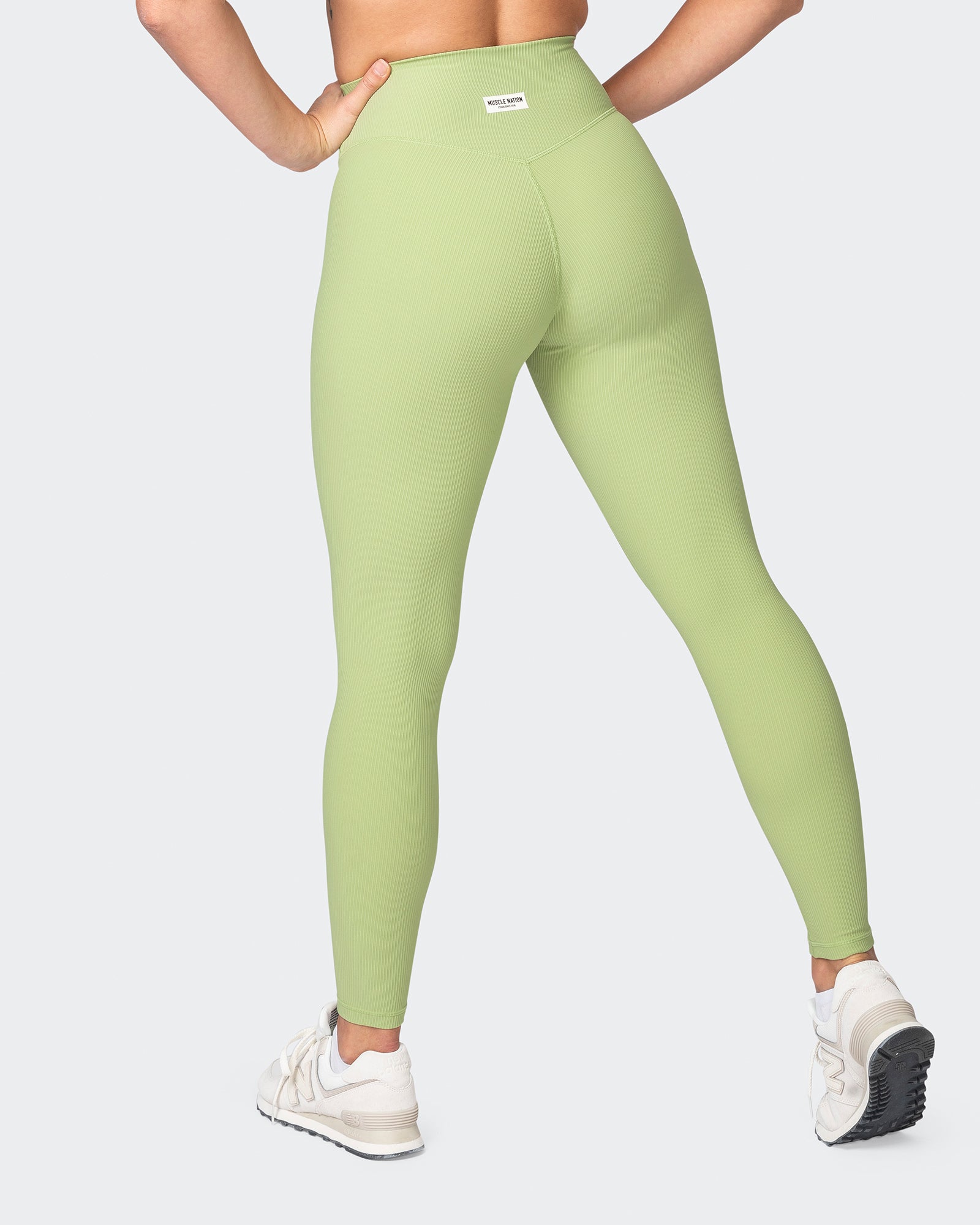 Zero Rise Rib Ankle Length Leggings - Matcha