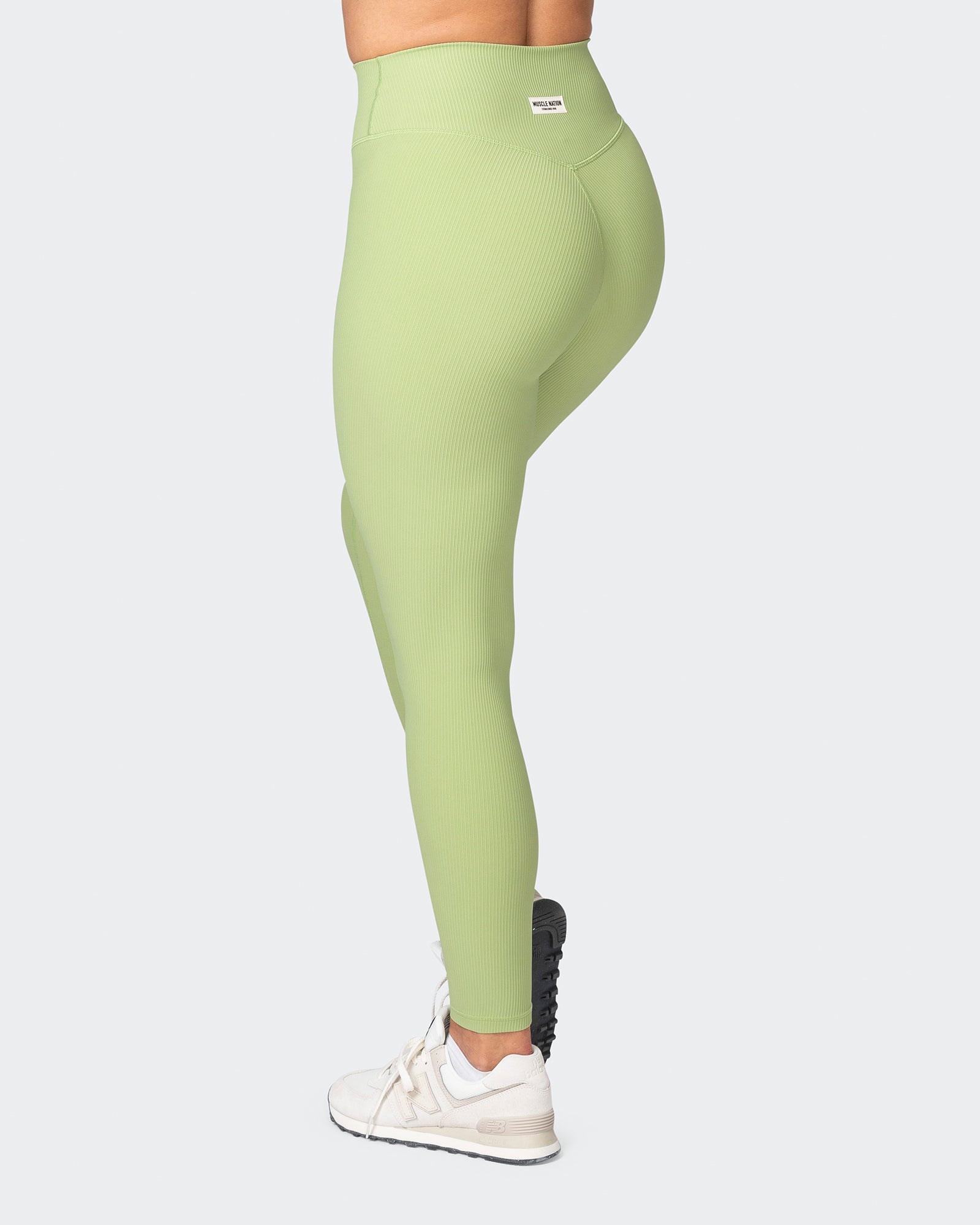 Zero Rise Rib Ankle Length Leggings - Matcha