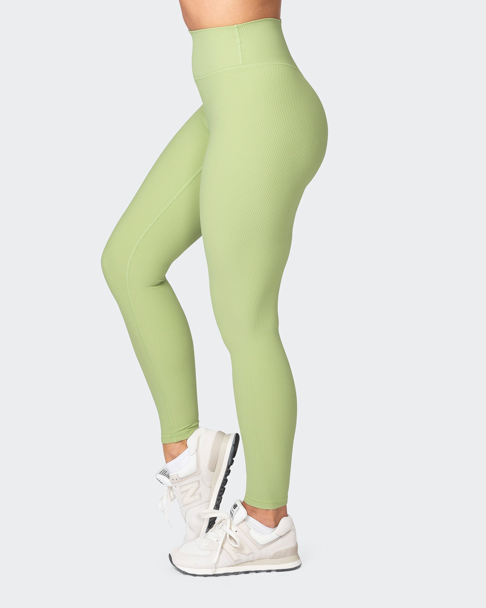 Zero Rise Rib Ankle Length Leggings - Matcha