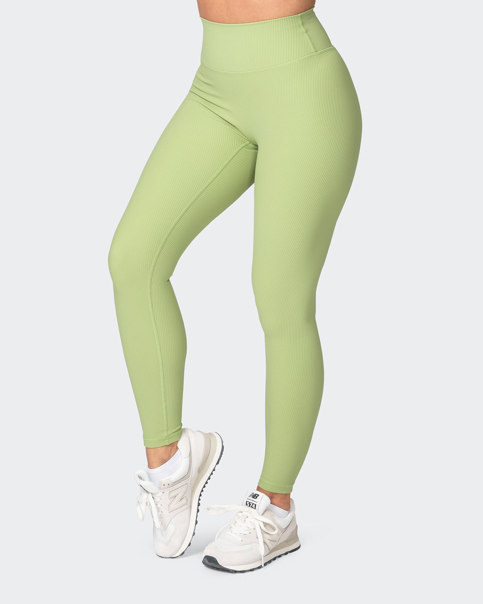 Zero Rise Rib Ankle Length Leggings - Matcha